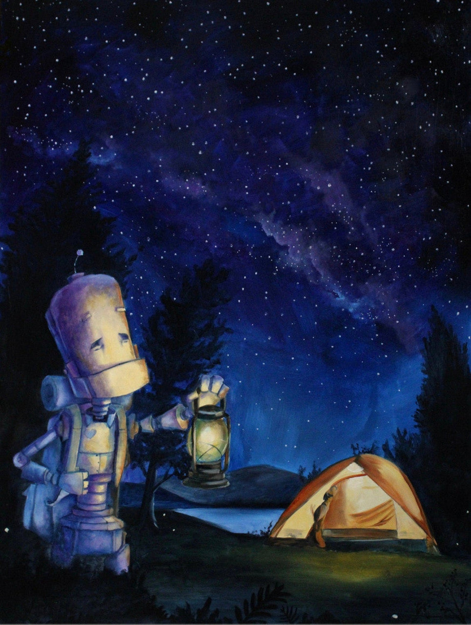 Robots in Rowboats by Lauren Briere + Dibond Metal Prints