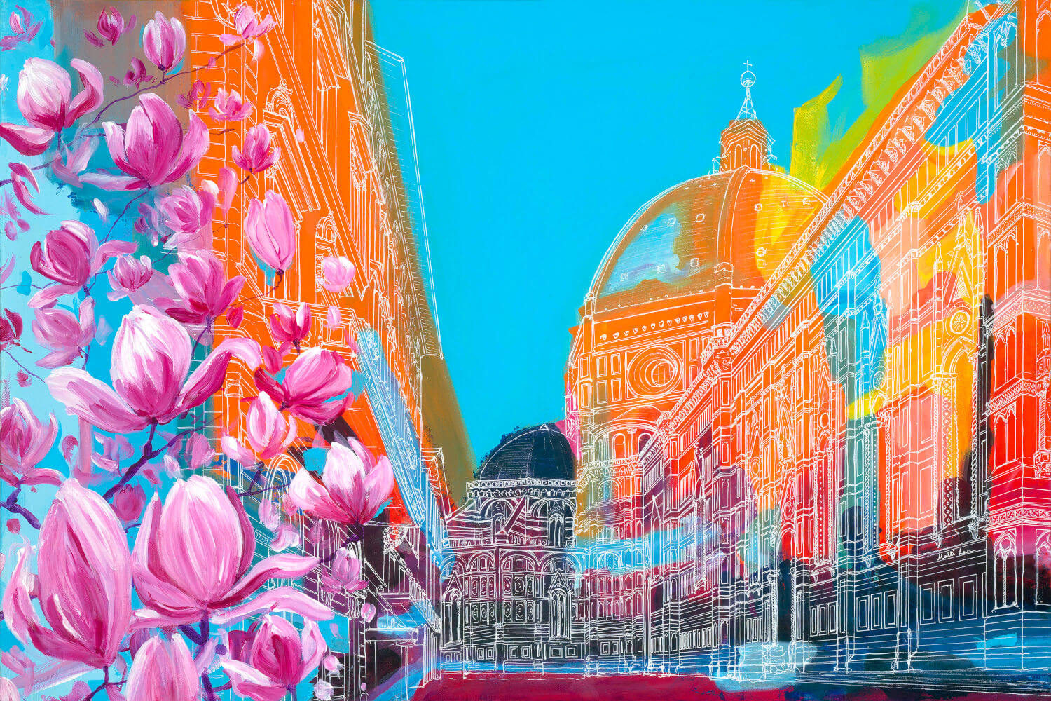 Sunset over Florence Print by Malti B Lee + 11"x14"
