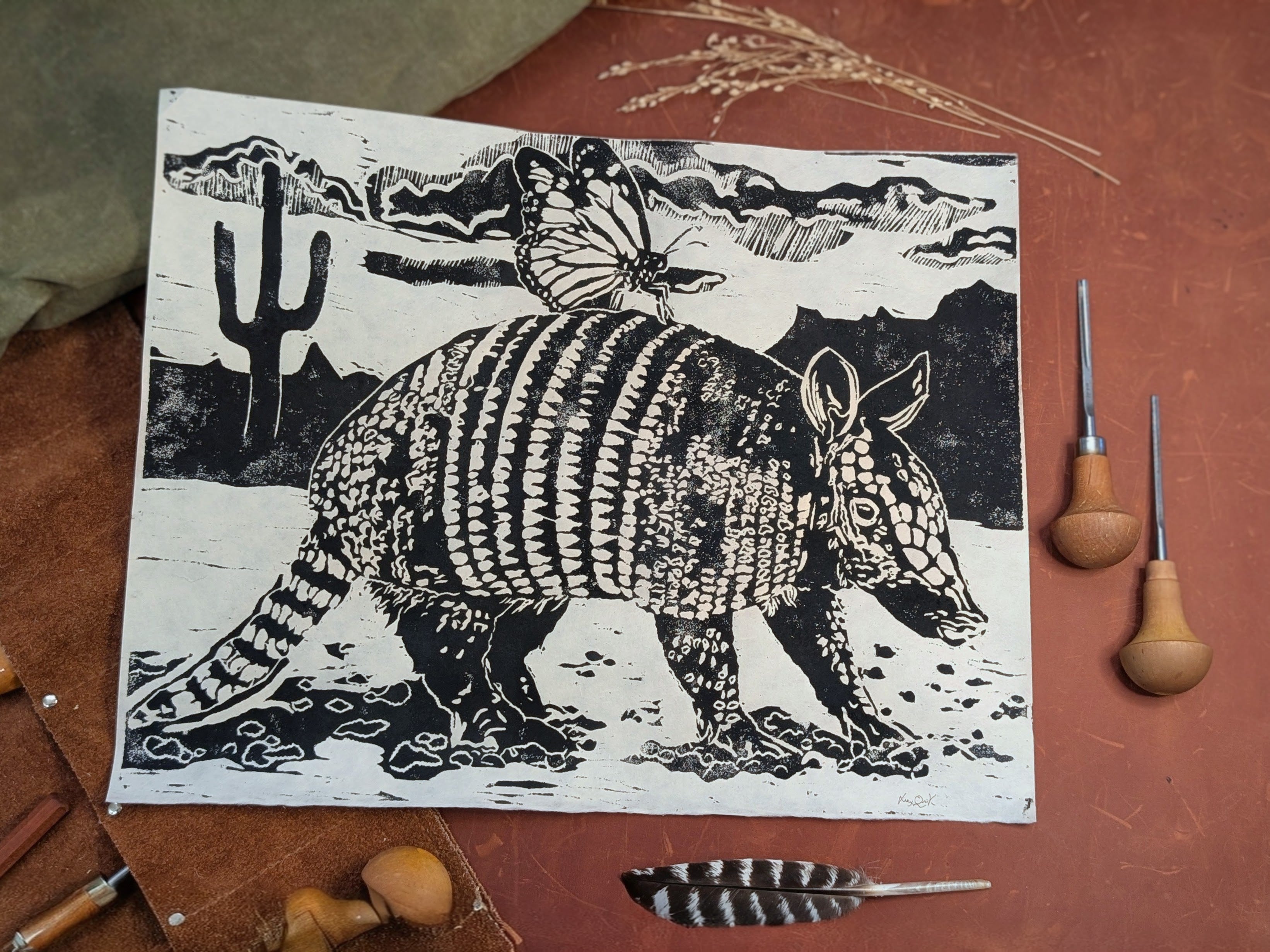 Armored Pig by Alex Quirk - 16"x20" + Original