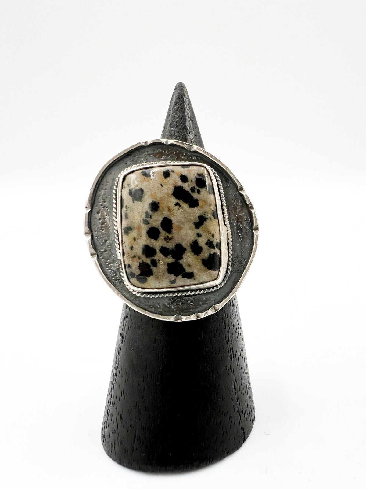 Dalmatian Jasper Sterling Silver Ring by BeBeadiful Jewelry