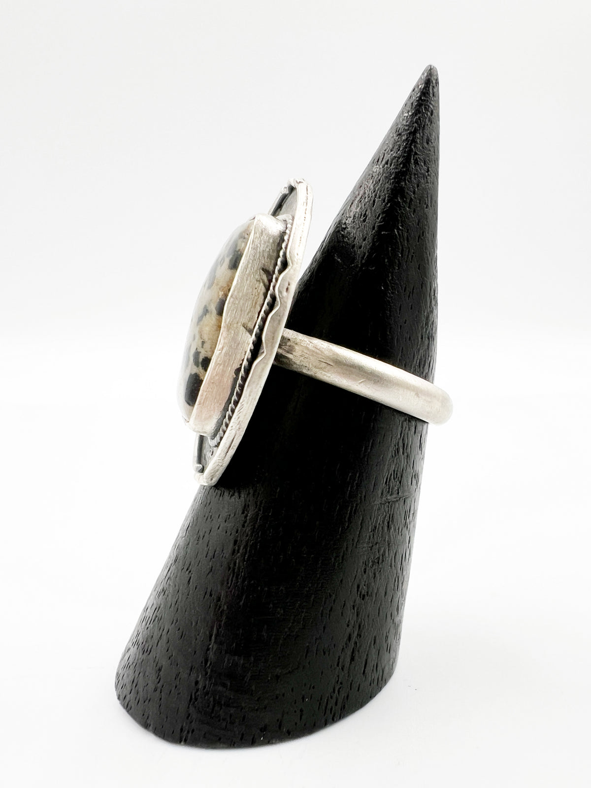 Dalmatian Jasper Sterling Silver Ring by BeBeadiful Jewelry