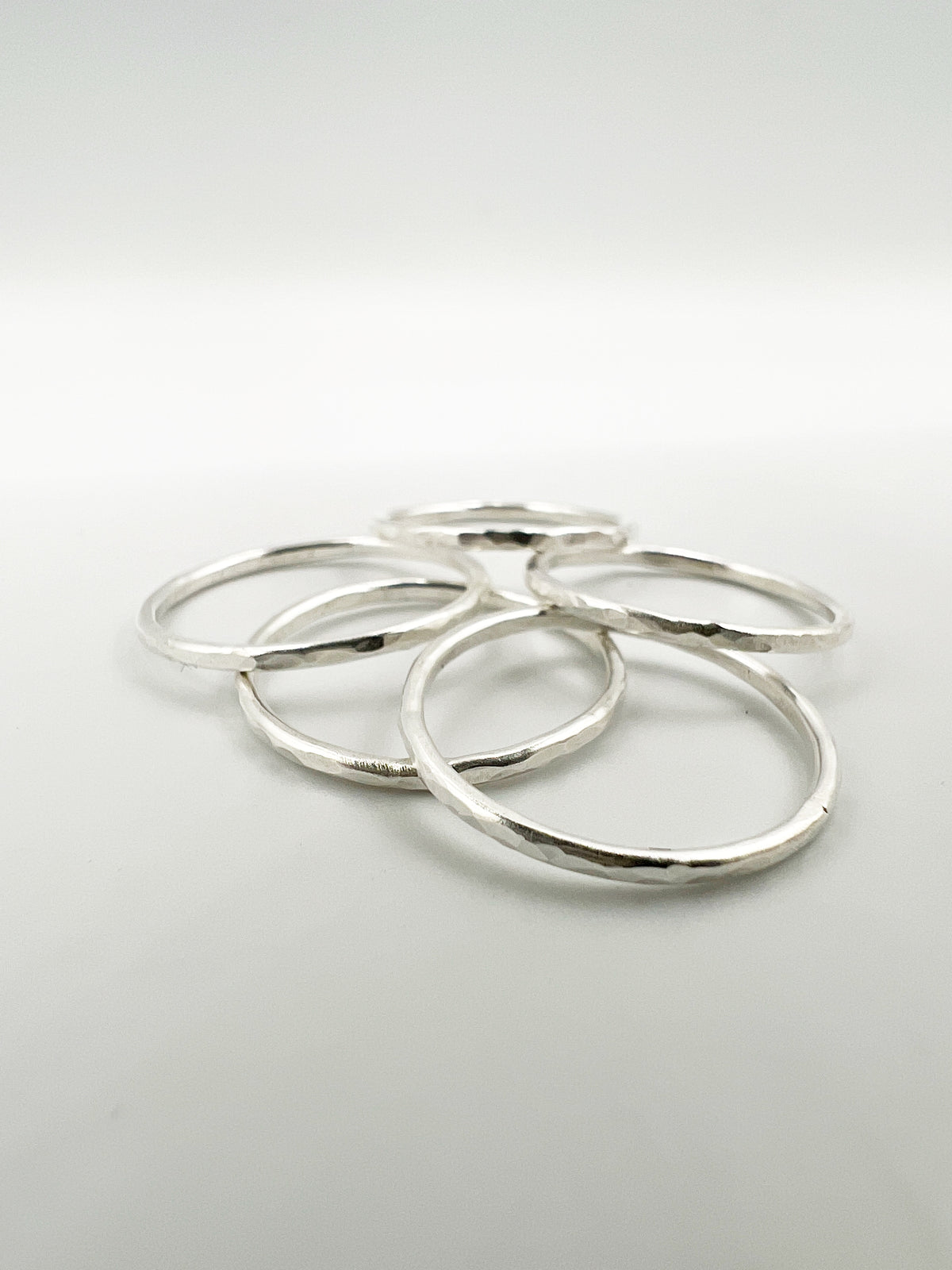 Hammered Sterling Silver Plain Rings by BeBeadiful Jewelry