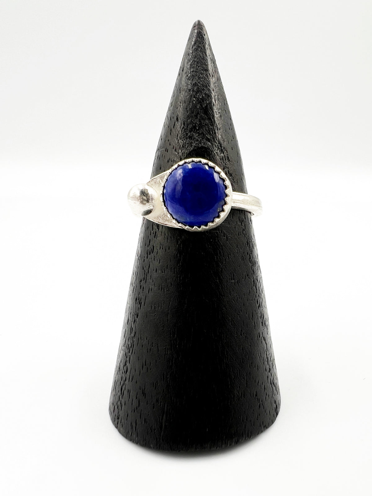 Lapis Lazuli with Ball Accent Sterling Silver Ring by BeBeadiful Jewelry
