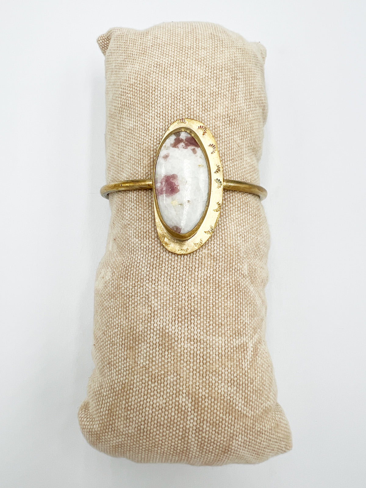 Large Pink Tourmaline Quartz Cuff by BeBeadiful Jewelry