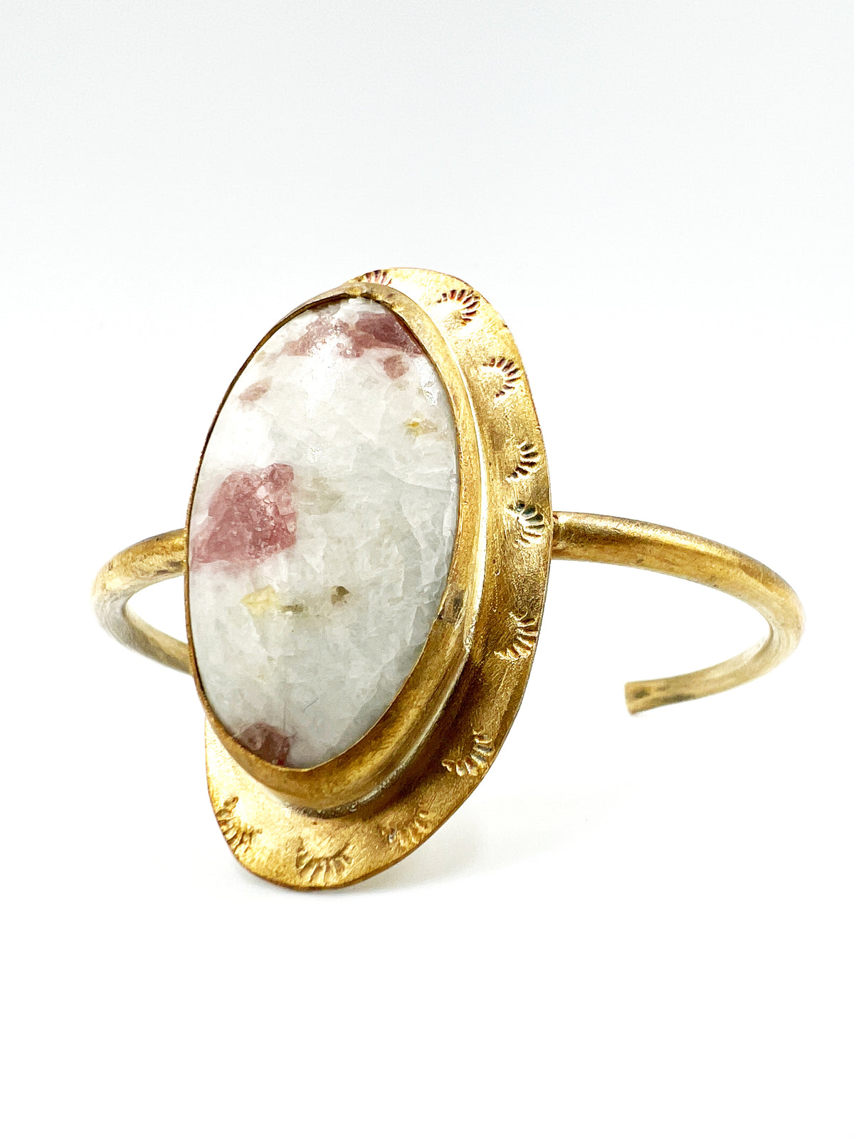 Large Pink Tourmaline Quartz Cuff by BeBeadiful Jewelry
