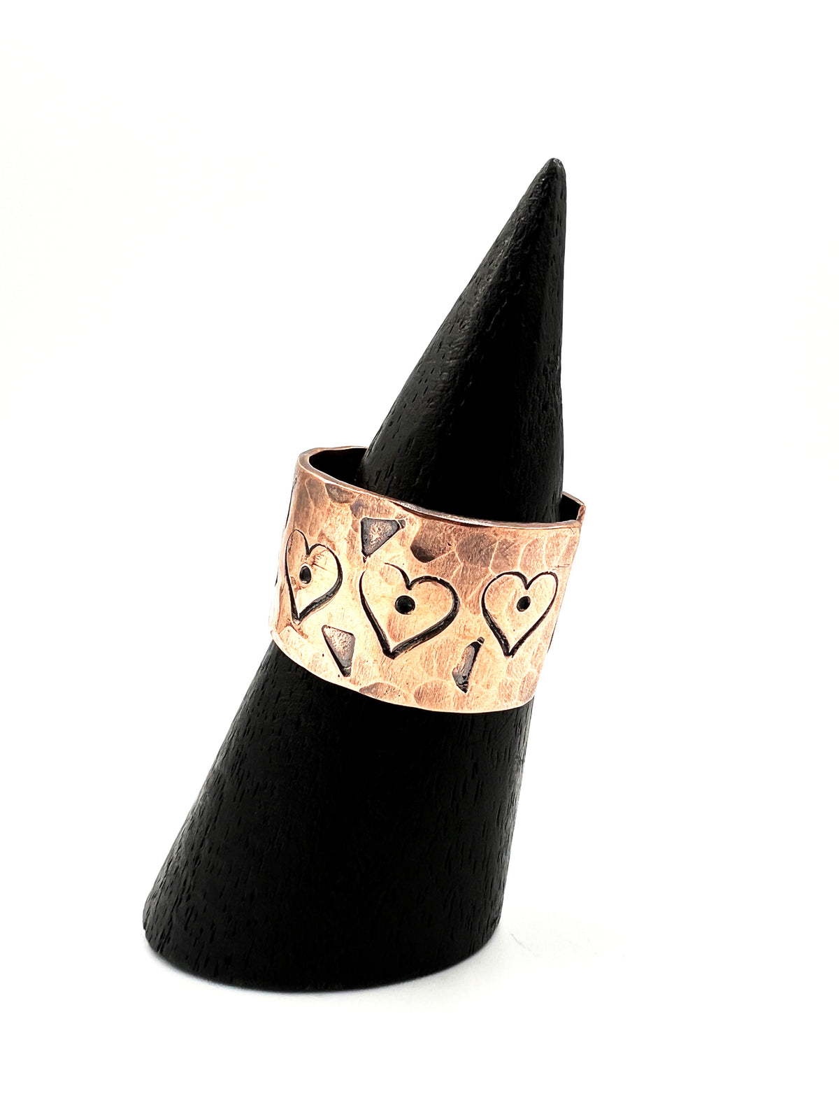 Love Heart Stamped Copper Ring by BeBeadiful Jewelry