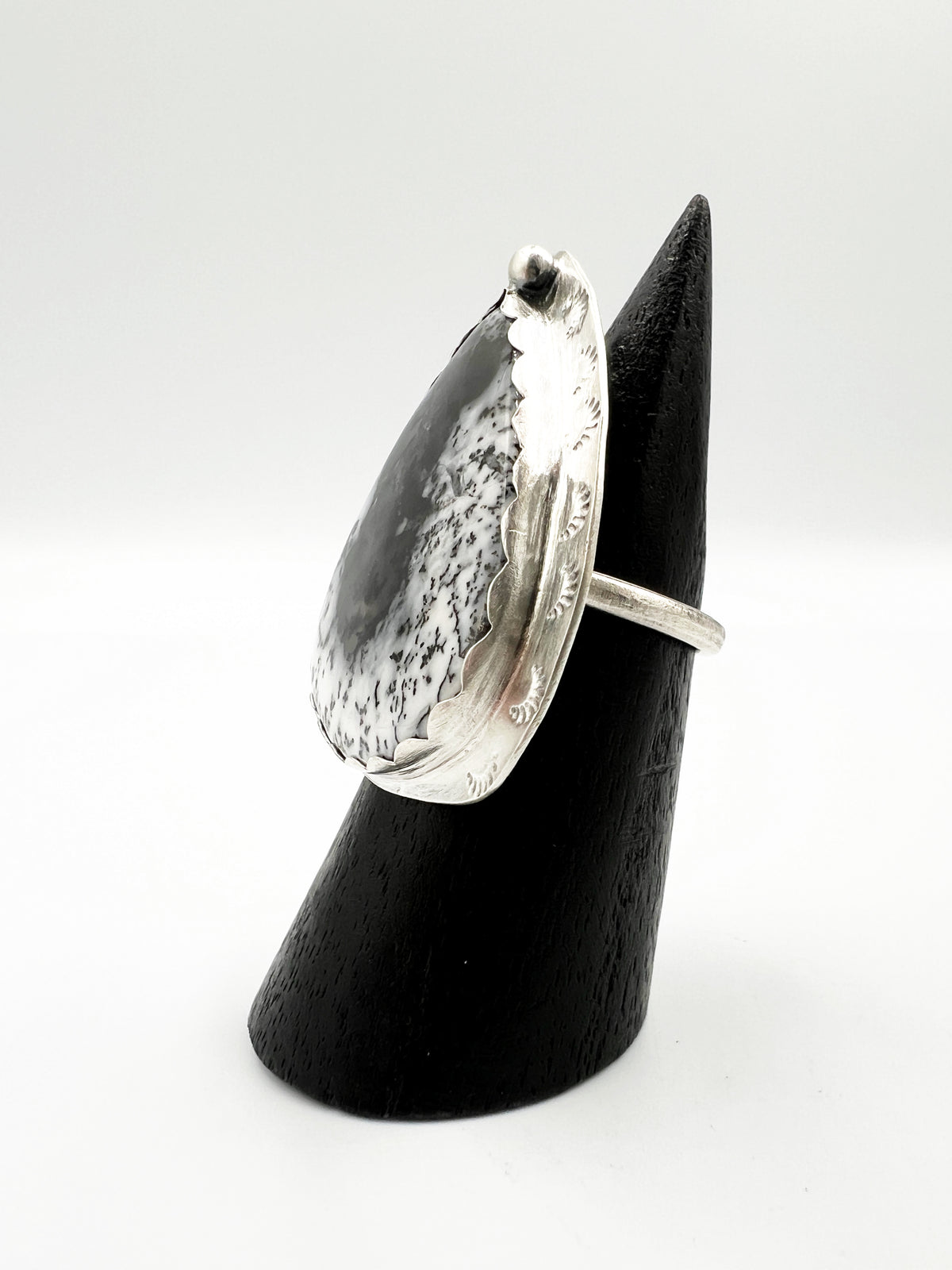 Owyhee Opal Scalloped Sterling Silver Ring by BeBeadiful Jewelry