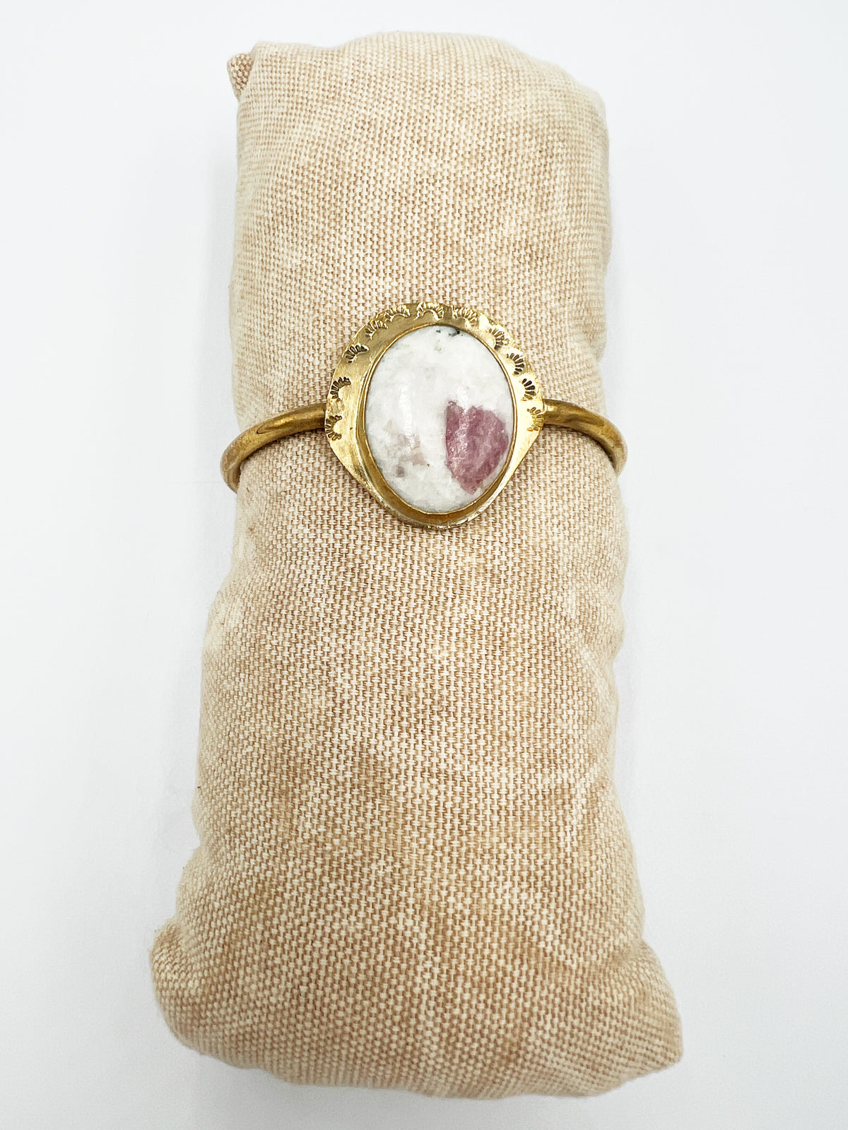 Small Pink Tourmaline Quartz Cuff by BeBeadiful Jewelry