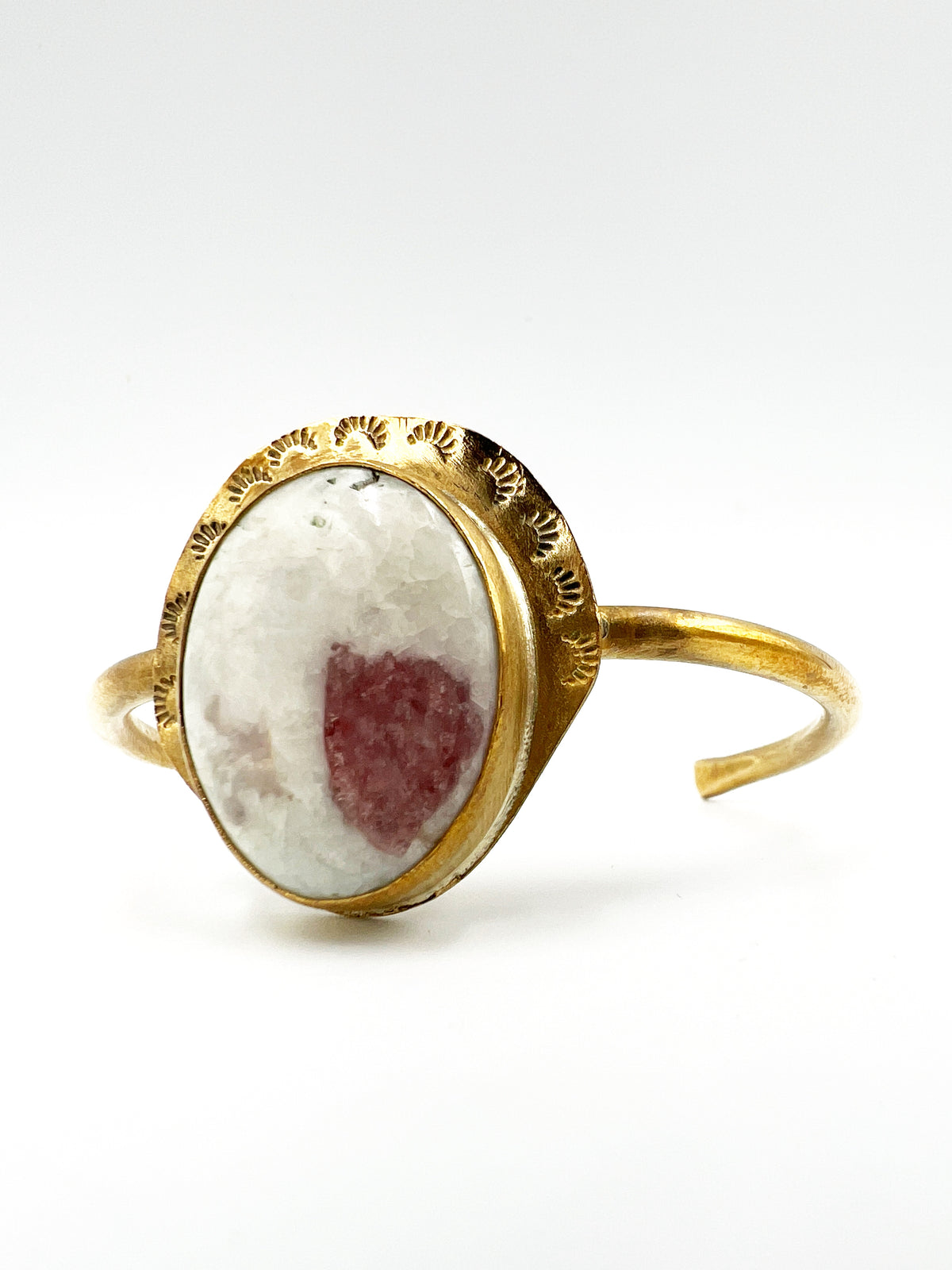 Small Pink Tourmaline Quartz Cuff by BeBeadiful Jewelry