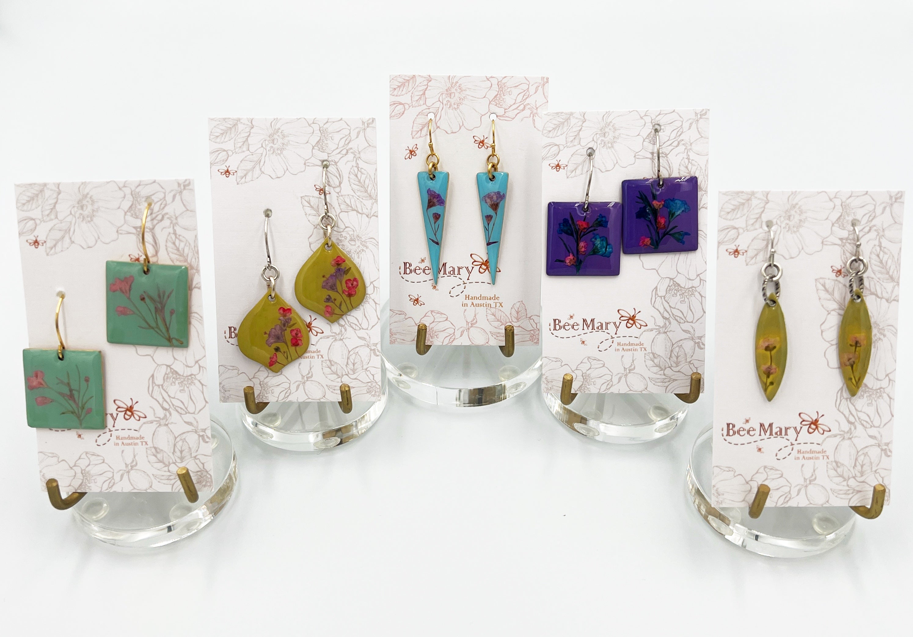 Painted Nectar Earrings by Bee Mary