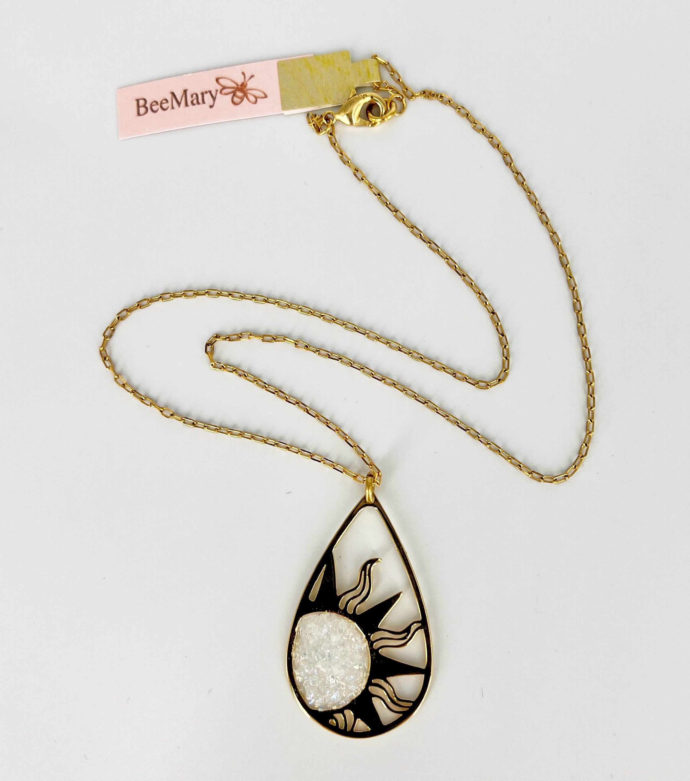 Opal Crush Sun Necklace by Bee Mary
