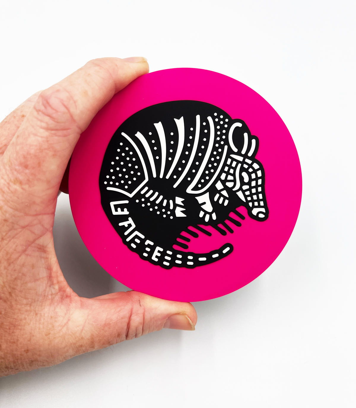 Hot Pink Armadillo Magnet by Brunky Art