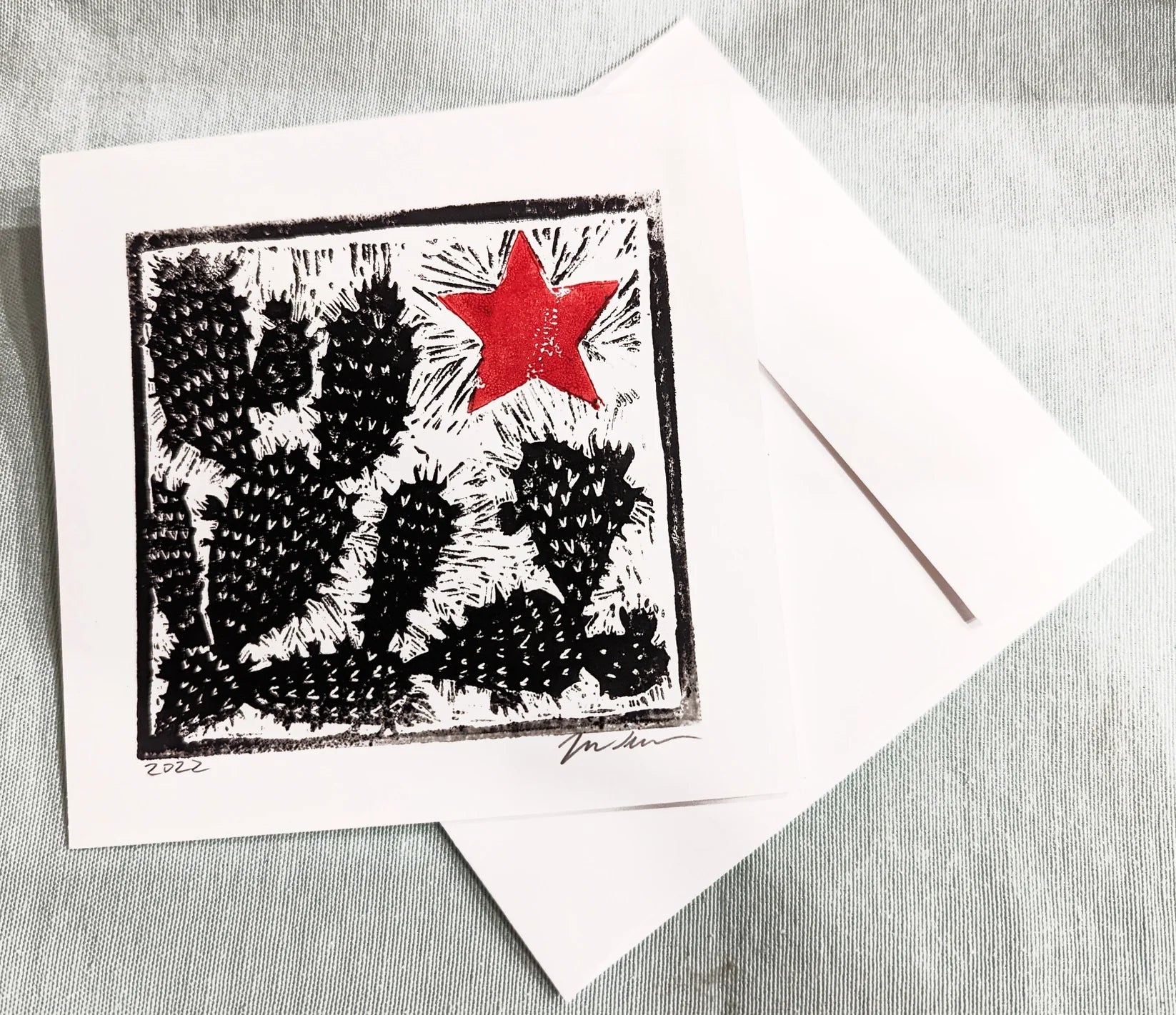 Cactus Star Greeting Cards by Brunky Art