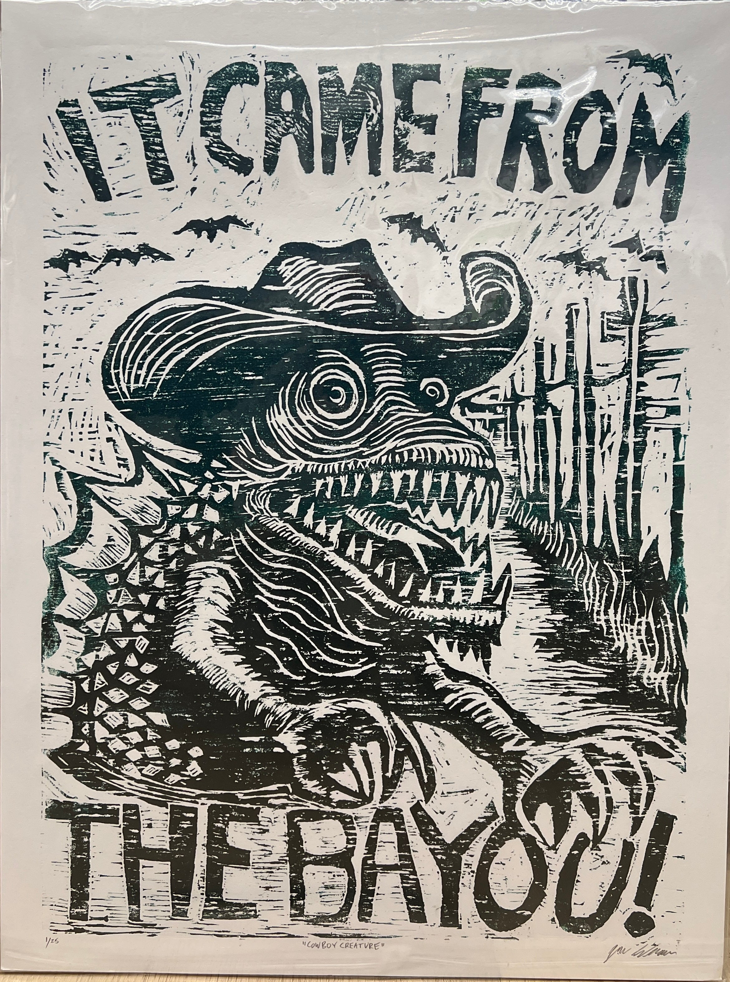 Cowboy Creature Print by Brunky Art