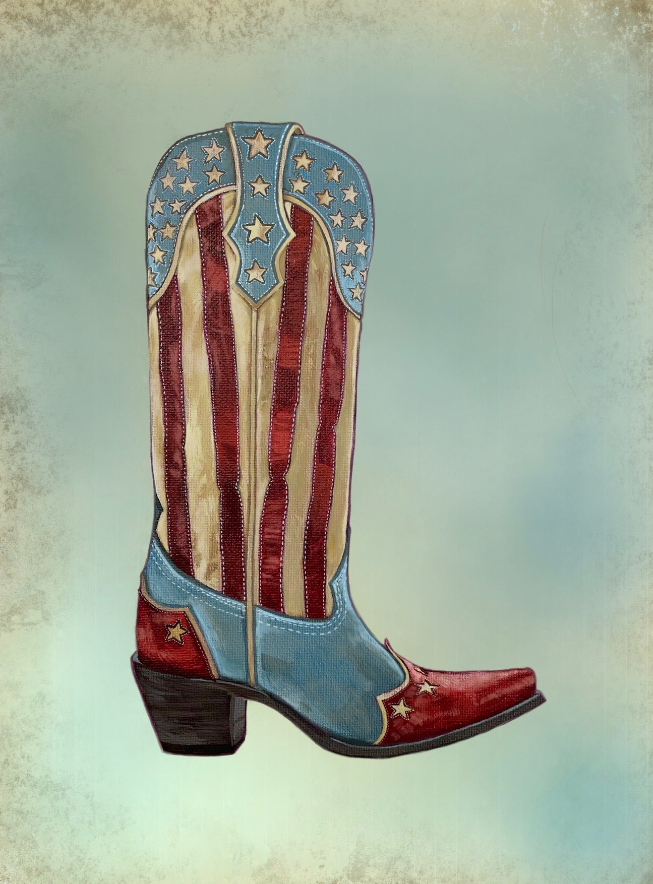 Patriotic Boot Greeting Card by Bryana Fleming