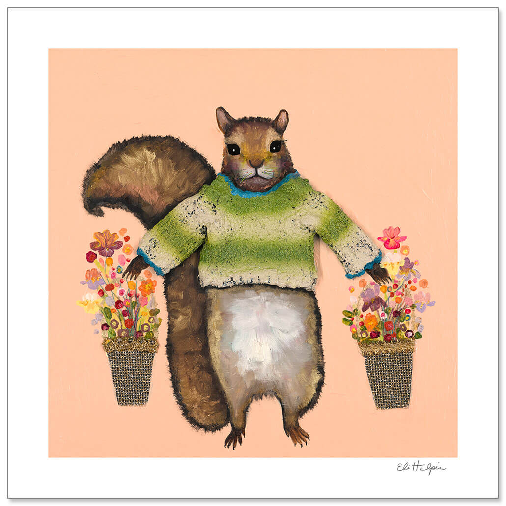 Squirrel Sweater 2 Print by Eli Halpin + Paper