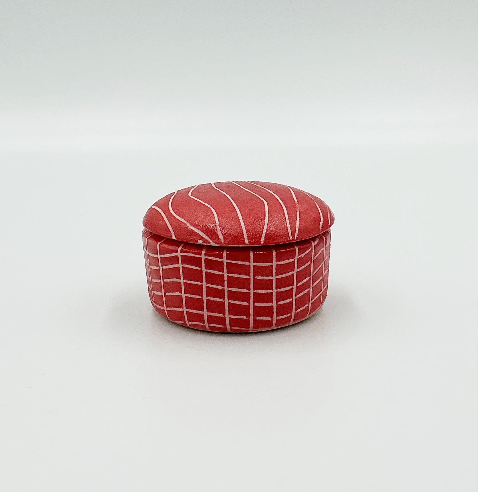 Round Red Box by Ephemeral Pottery
