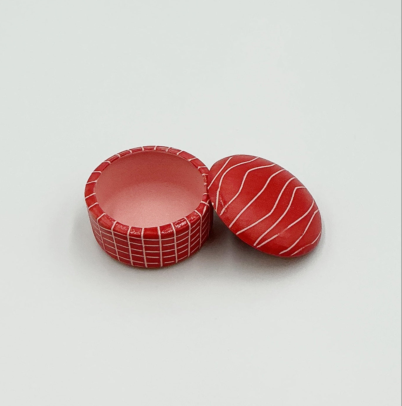 Round Red Box by Ephemeral Pottery