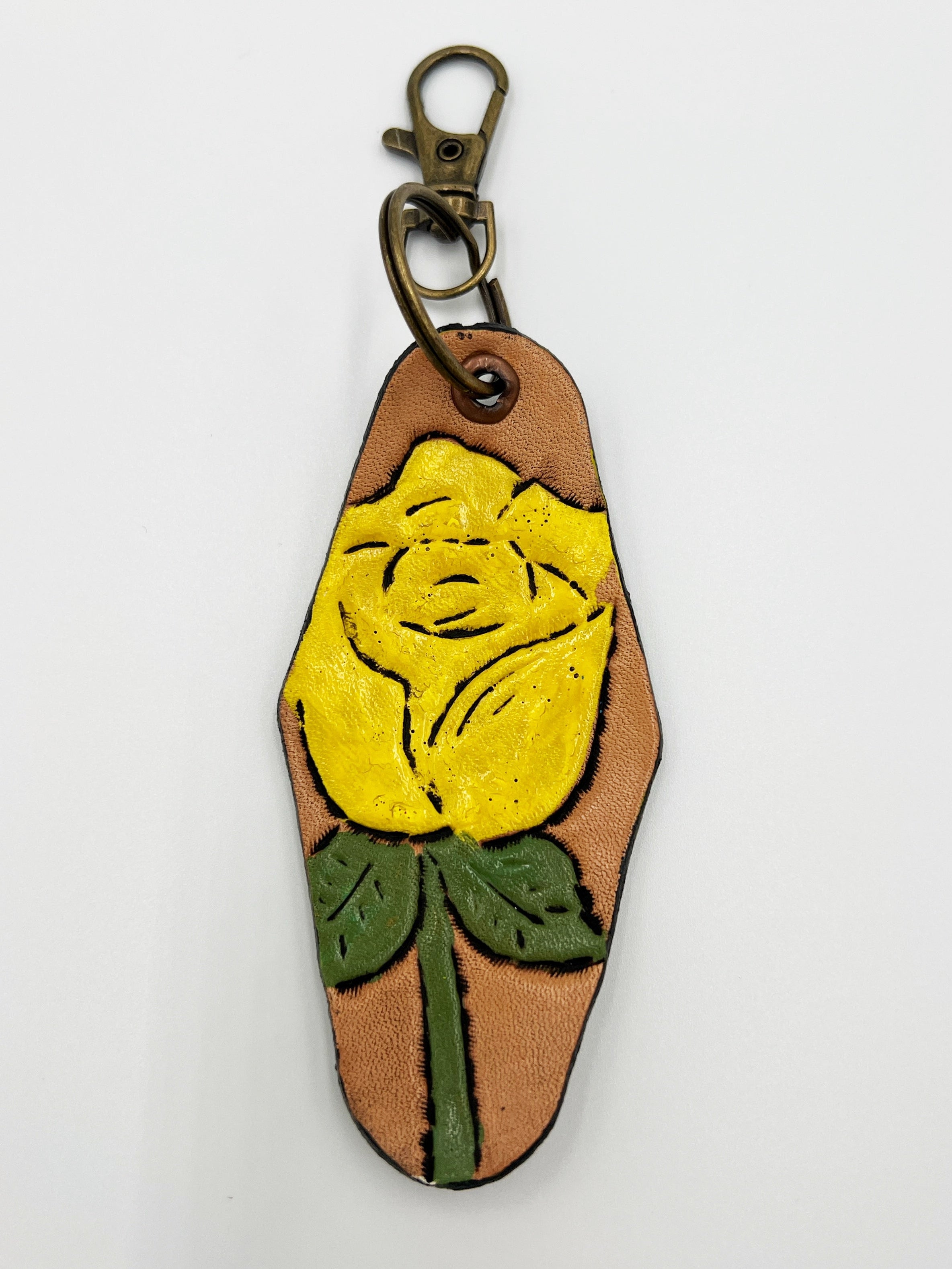 Yellow Rose Keychain by Erin Crownover
