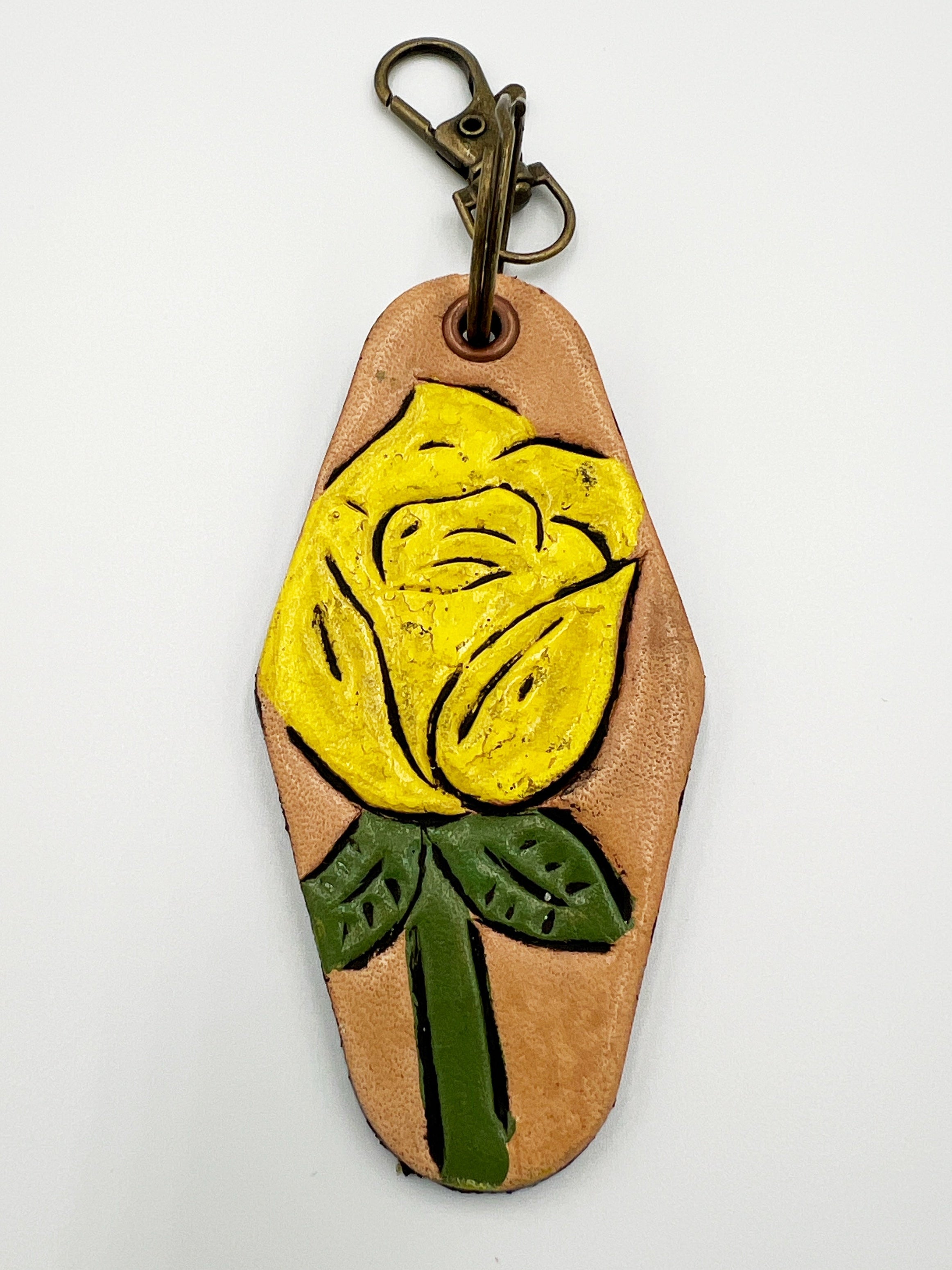 Yellow Rose Keychain by Erin Crownover