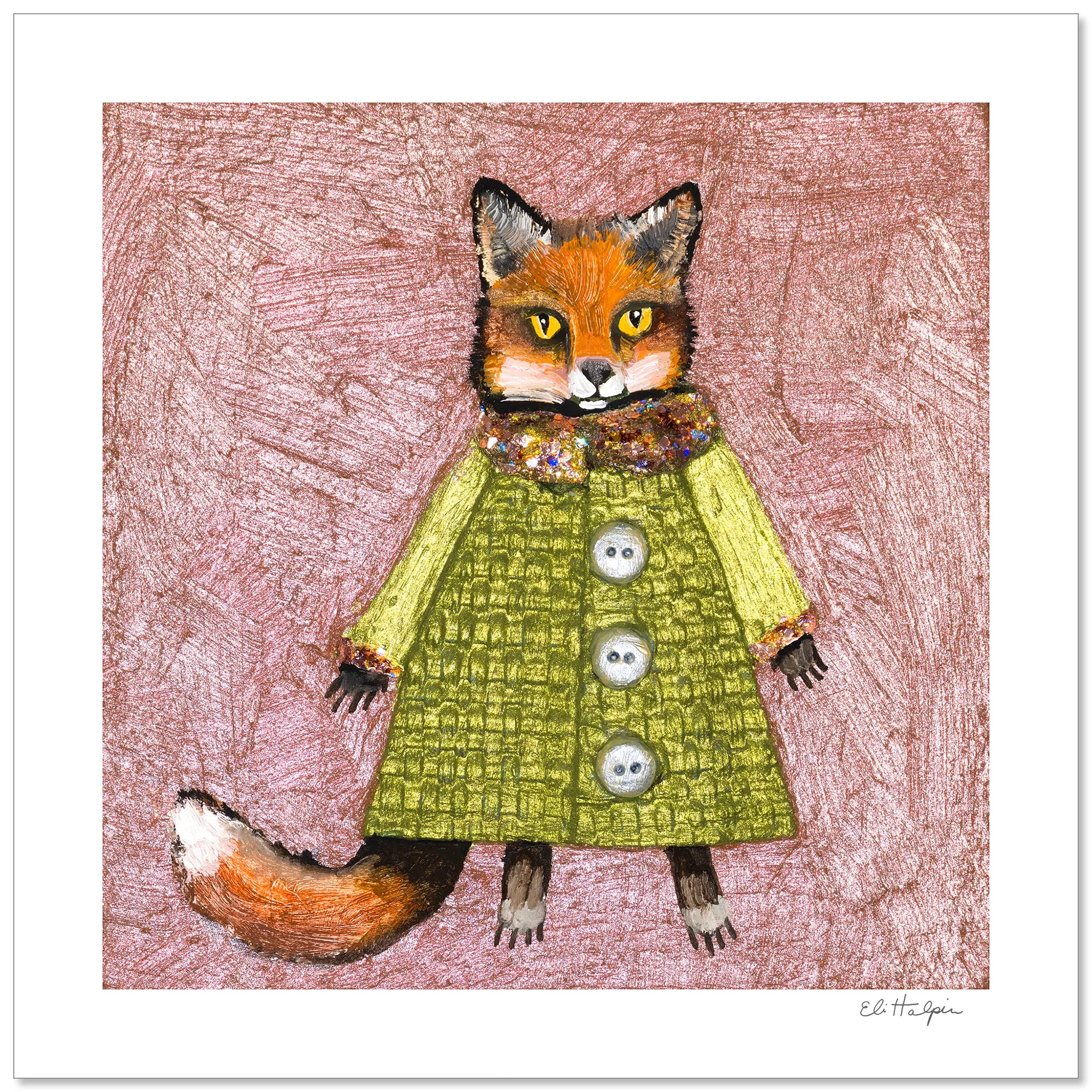 Foxy Winter Coat Print by Eli Halpin + Paper