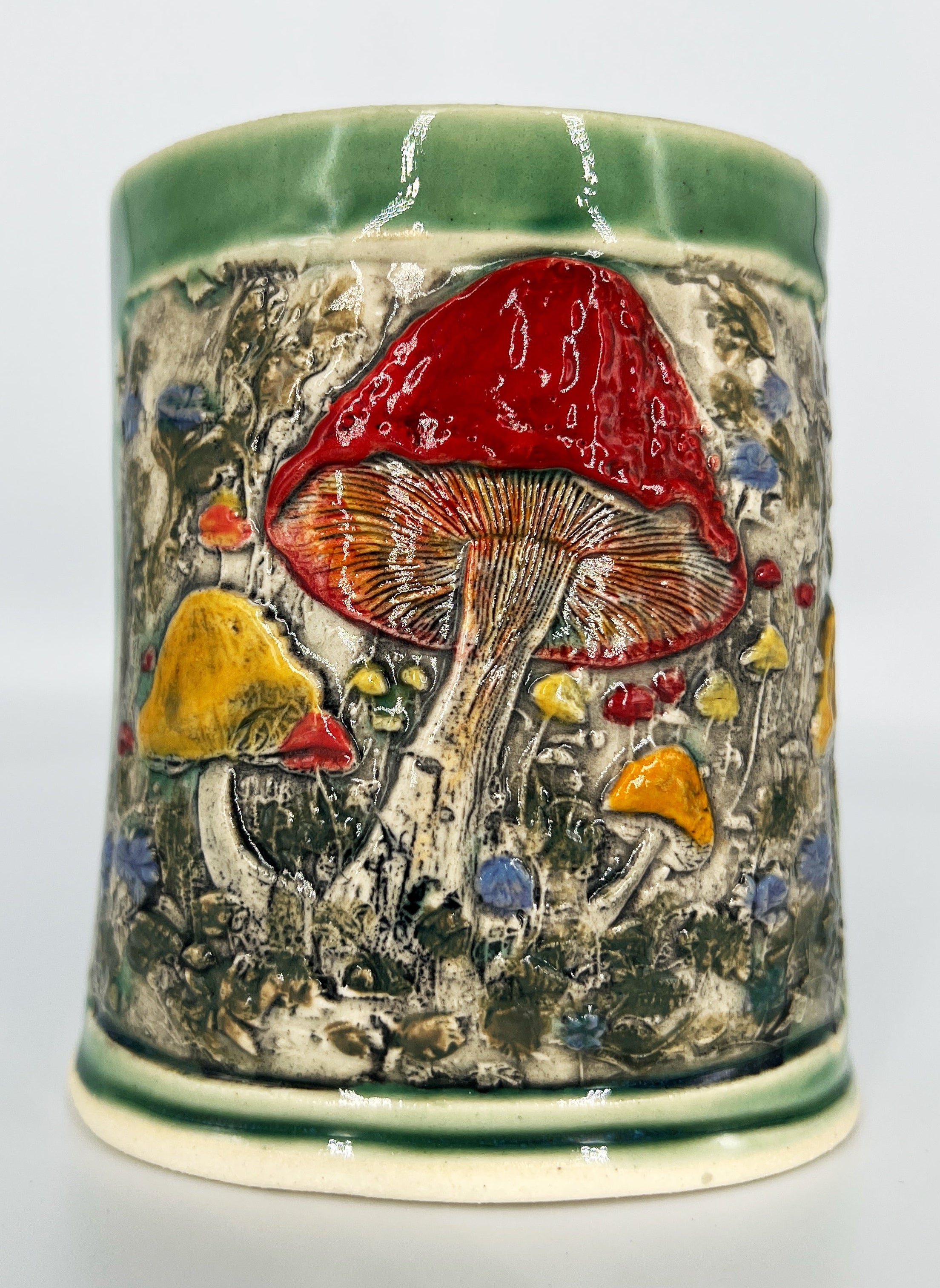 Colorful Mushroom Planter in Bluegreen by Hooting Buddha