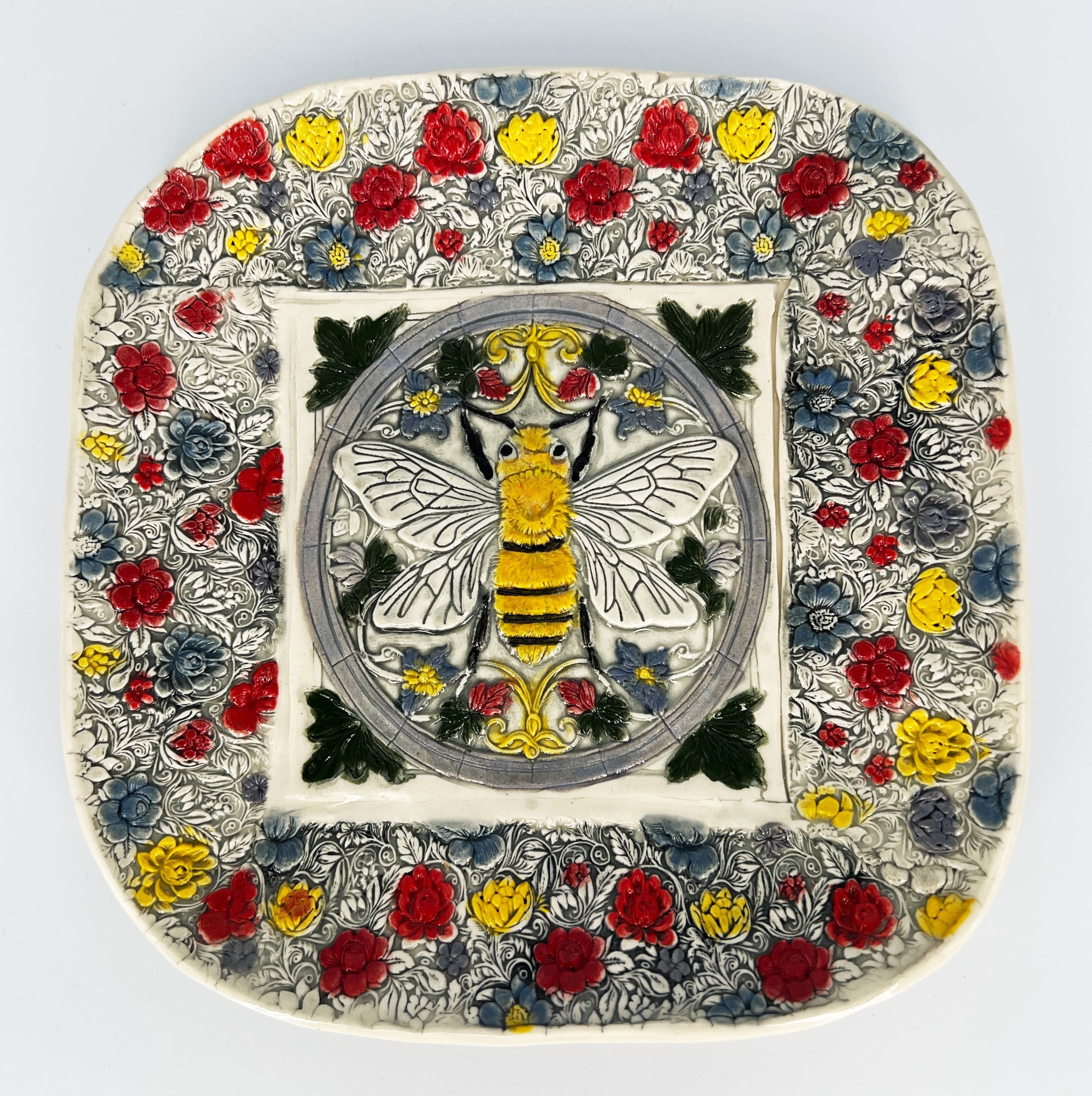 Ceramic Bee Dish #2 by Hooting Buddha