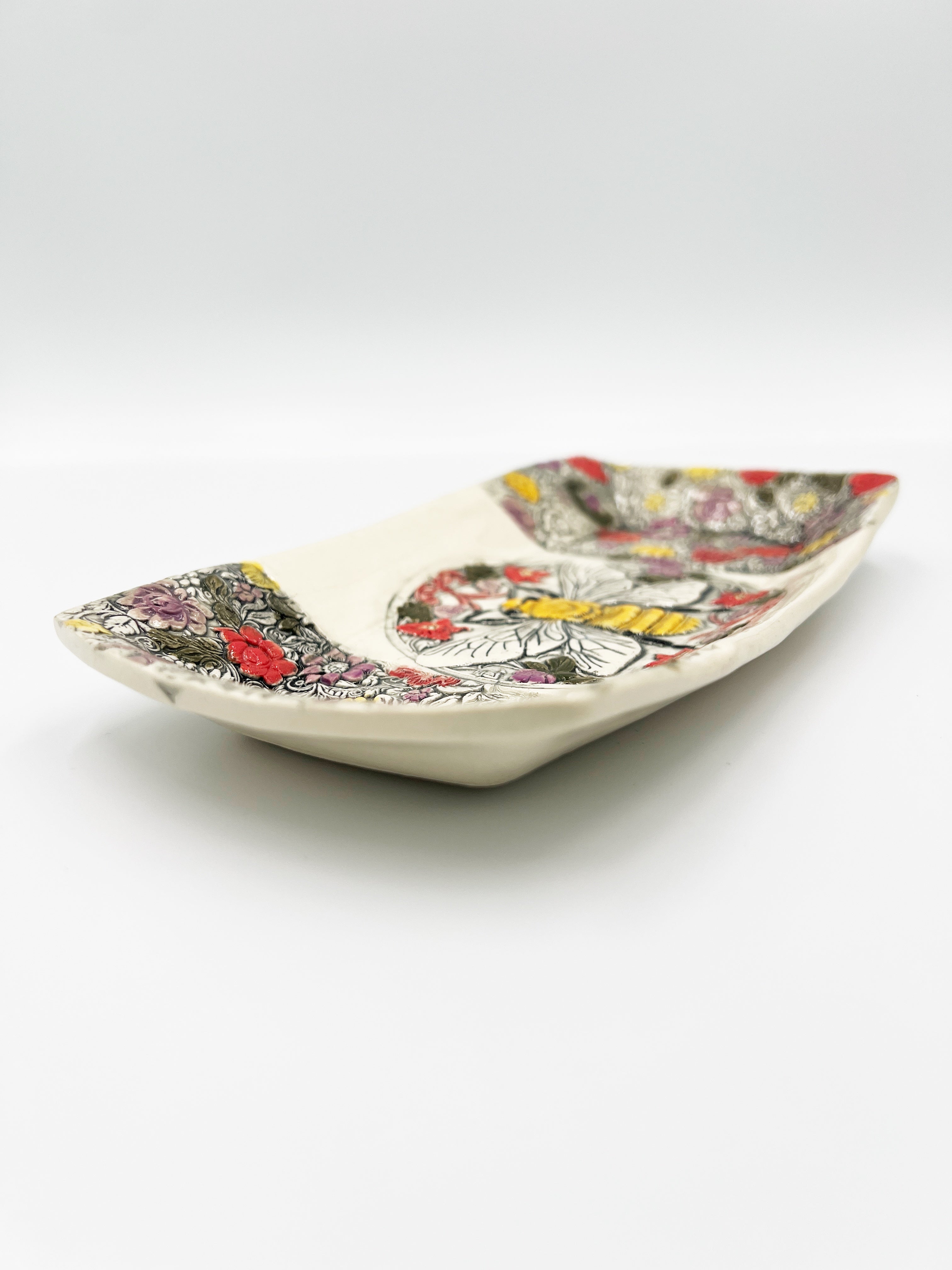 Floral Bee Tray by Hooting Buddha