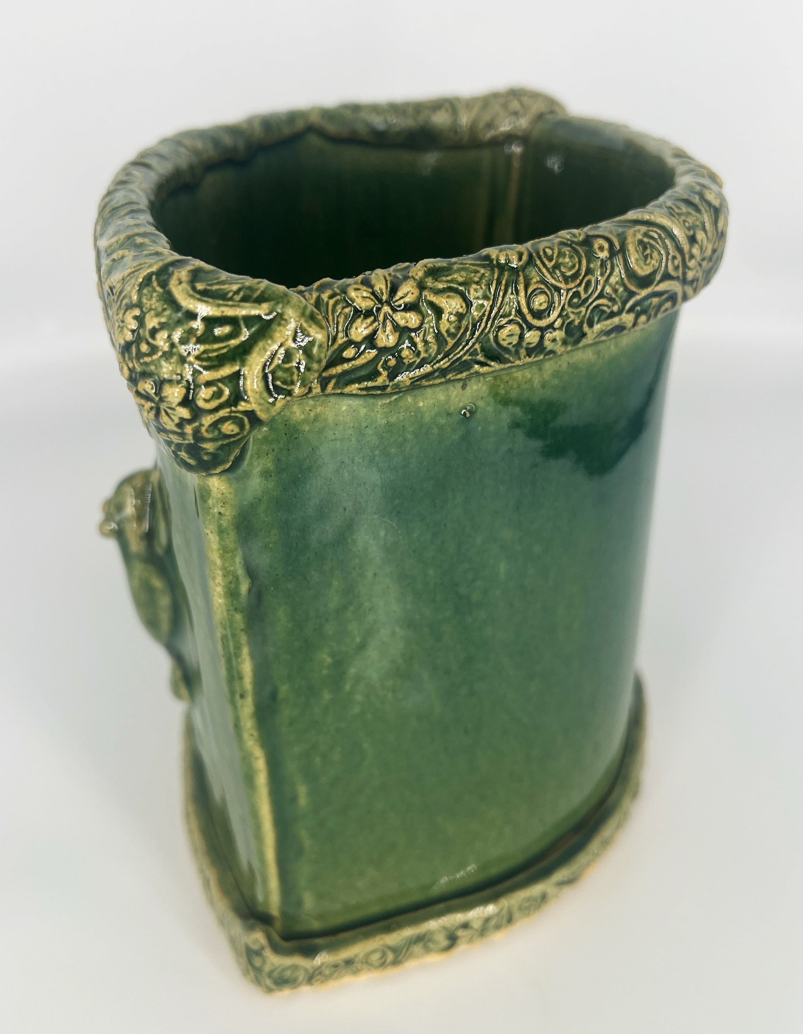 Green Triple Frog Planter by Hooting Buddha