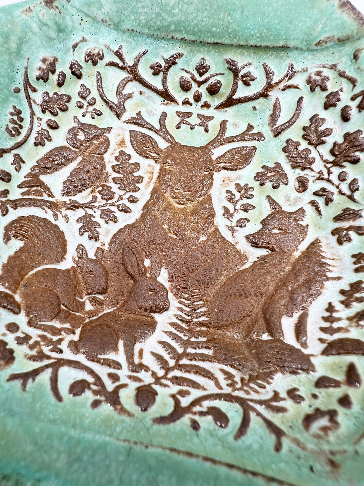 Octagonal Forest Friends Dish by Hooting Buddha