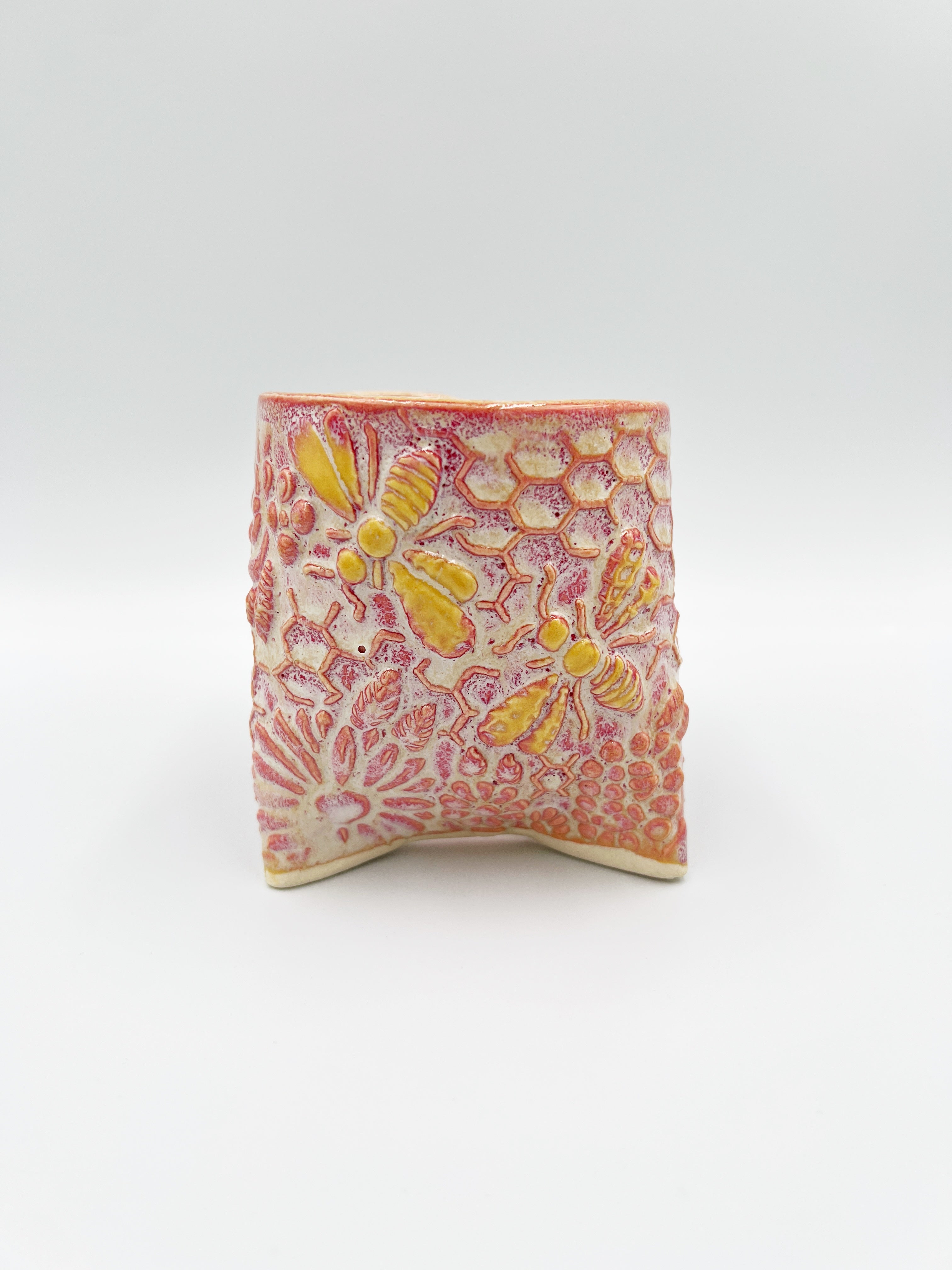 Small Pink Bee Planter by Hooting Buddha