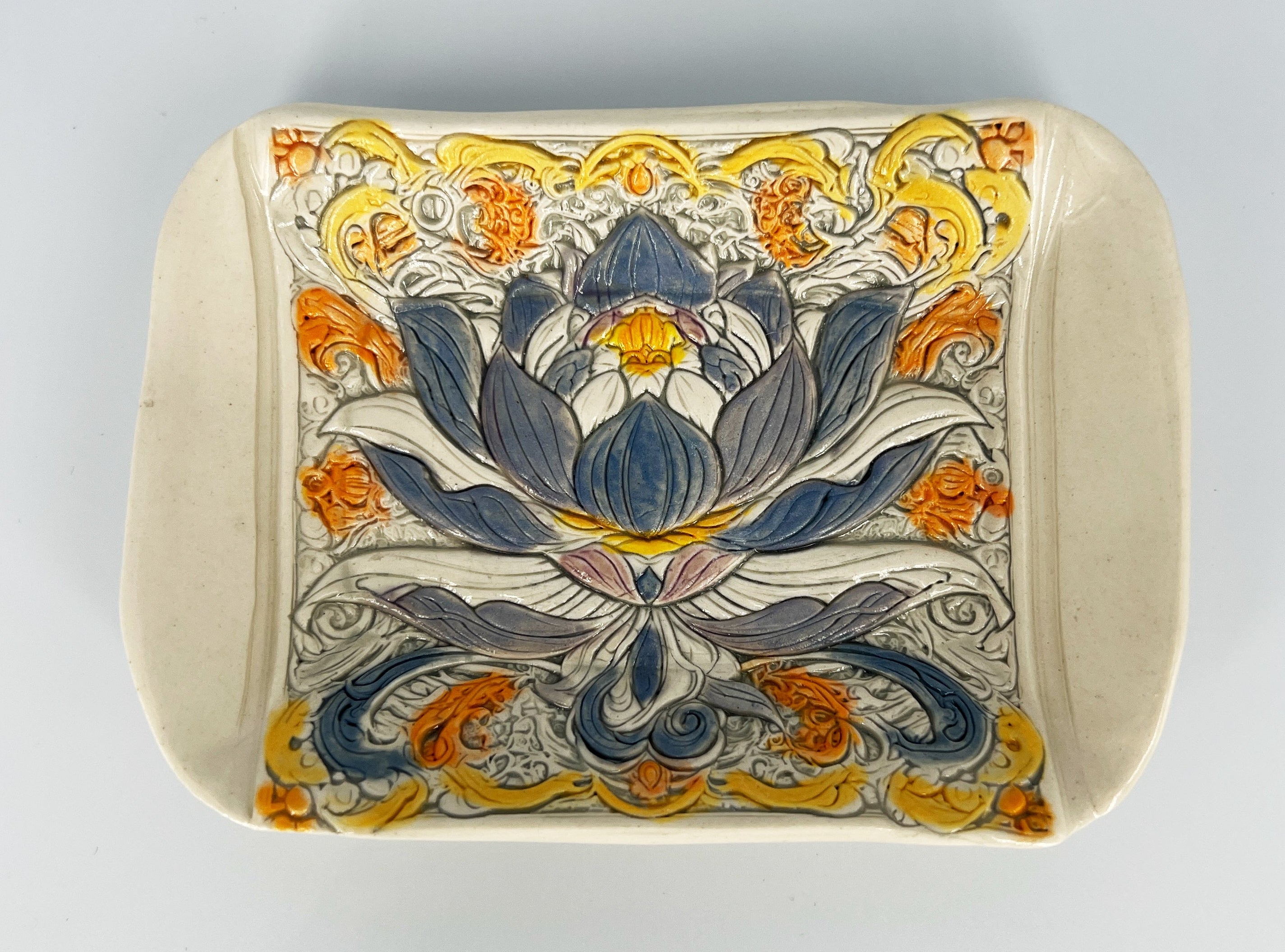 Rectangular Lotus Dish by Hooting Buddha