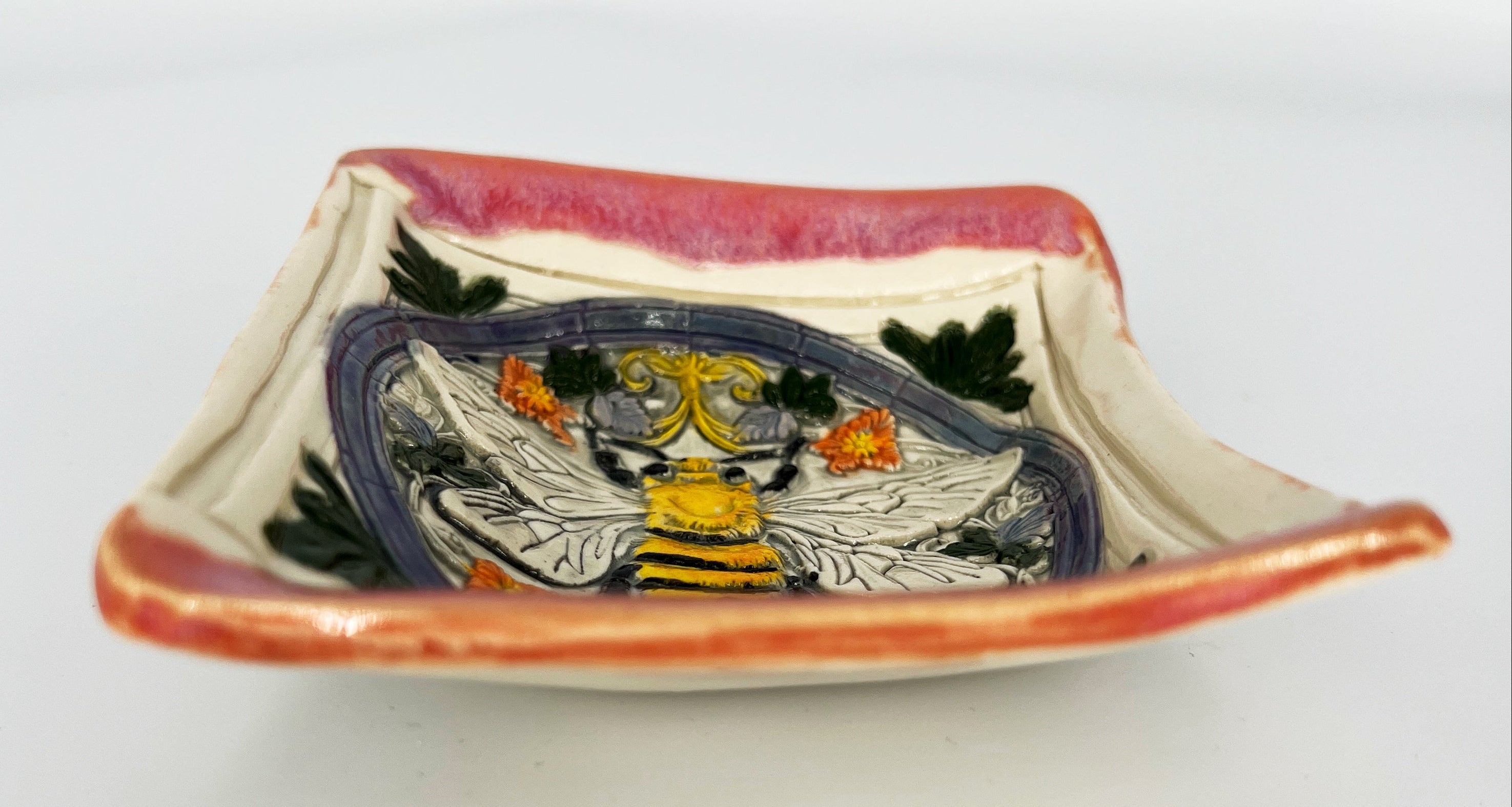Small Ceramic Bee Dish by Hooting Buddha