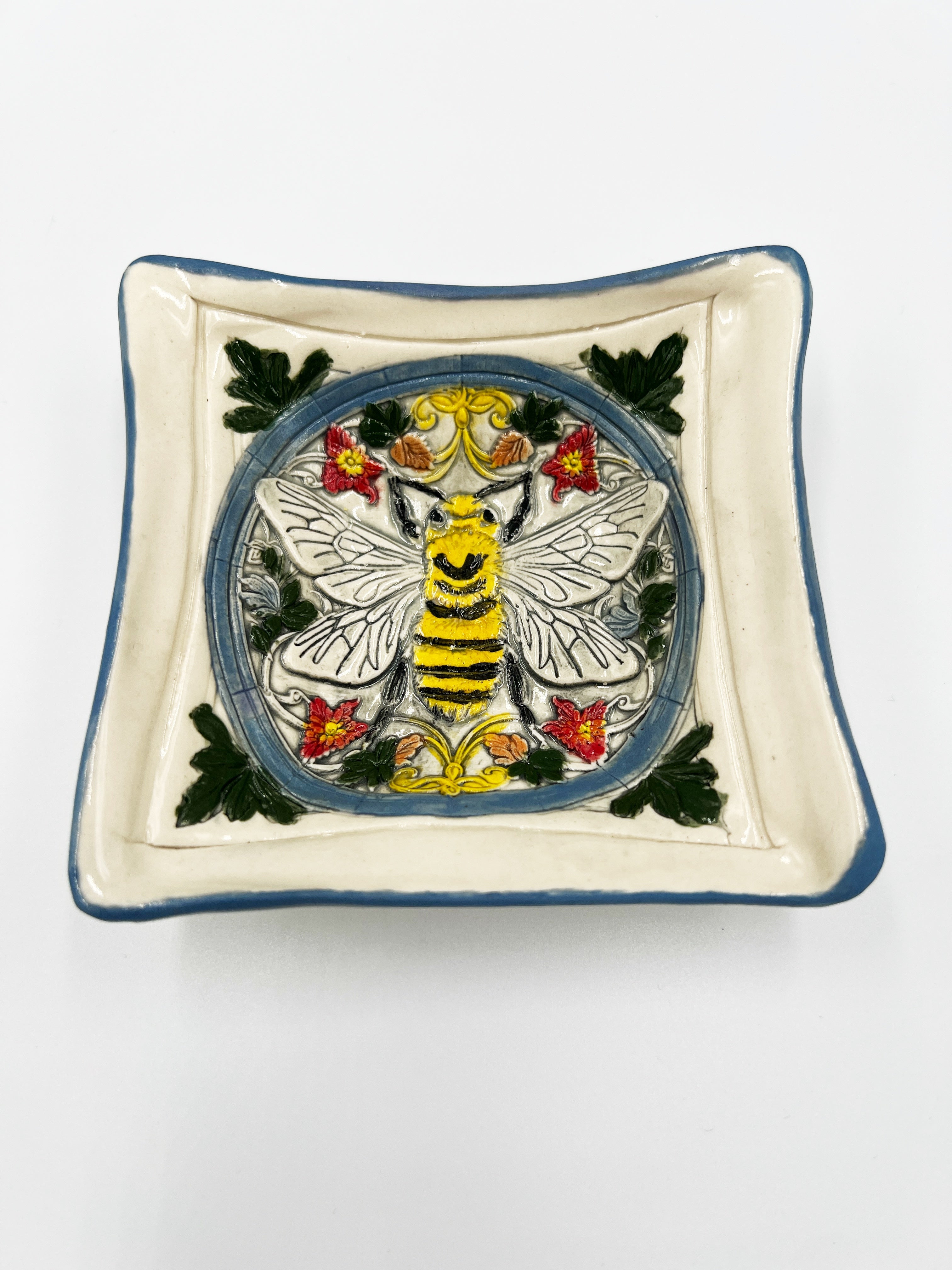 Square Bee Dish by Hooting Buddha