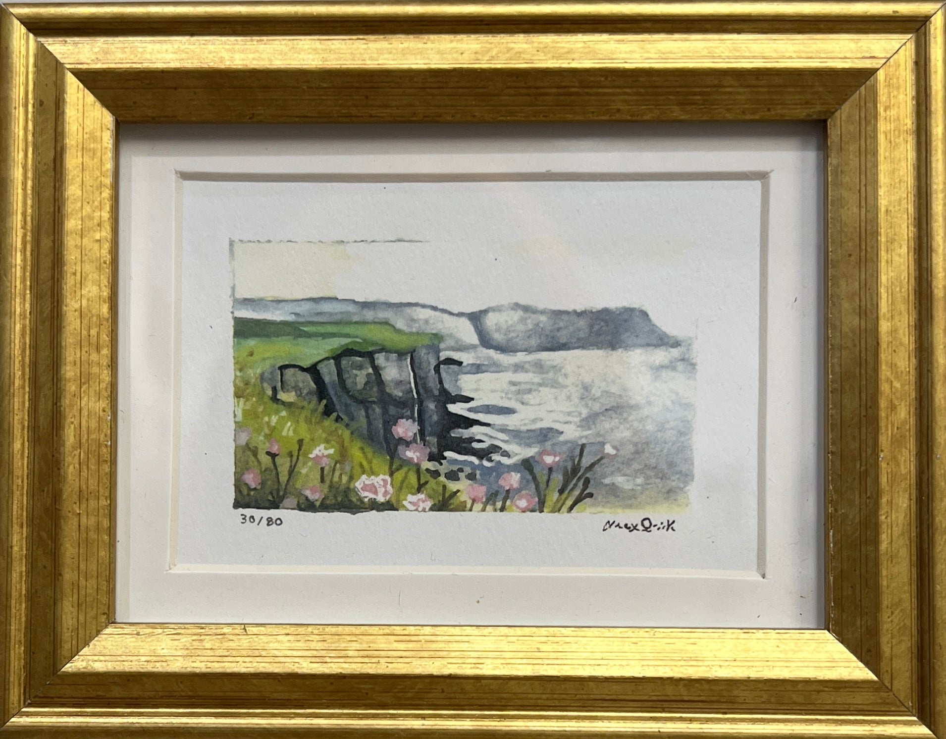 Mini Print in Gold Frame by Alex Quirk