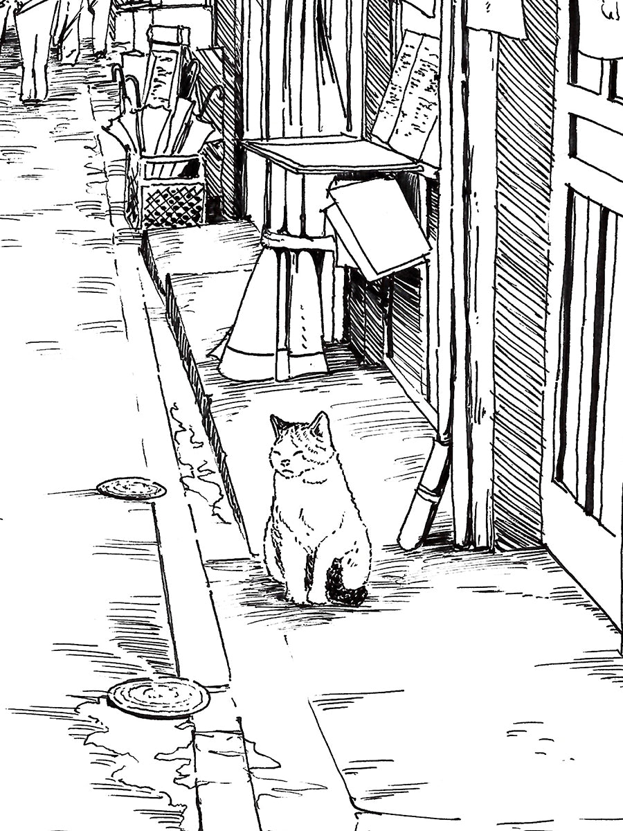Japan Travel Sketch: Memory Lane Print by Phillip Seymour + 9"x12"