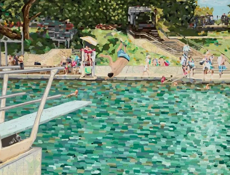 Barton Springs Print by Joel Ganucheau + 11"x14" Paper