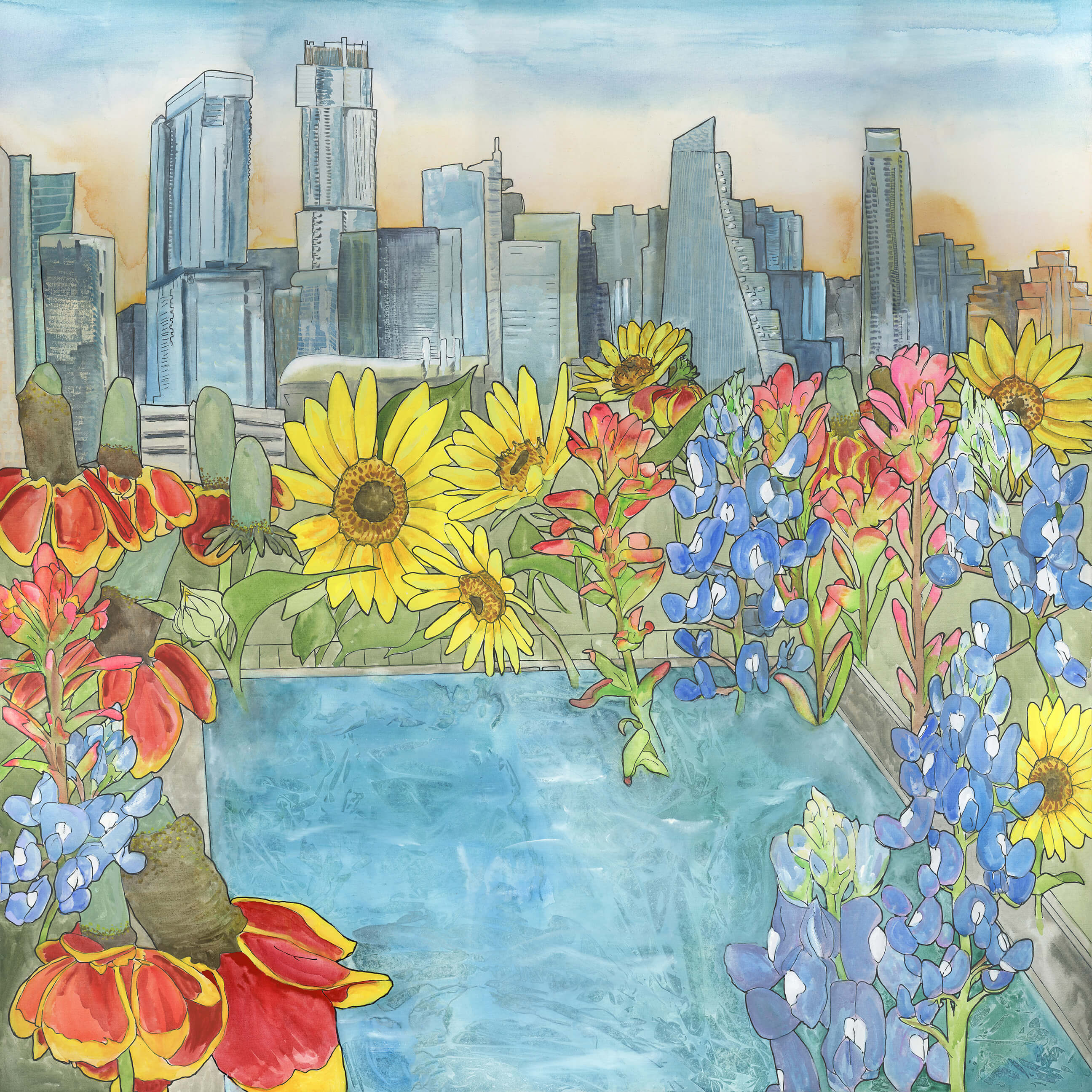 Barton Springs Wildflower Print by Katie Chance