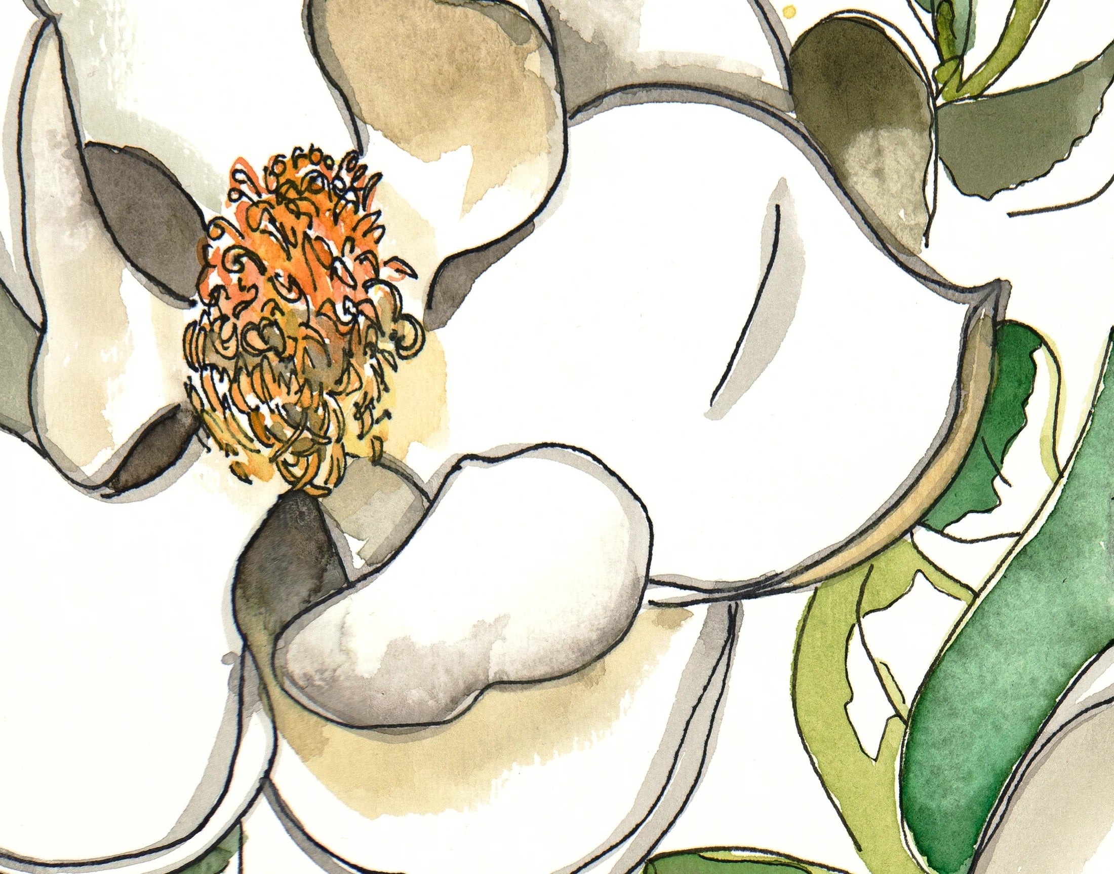 Magnolia Flowers Print by Katie Chance