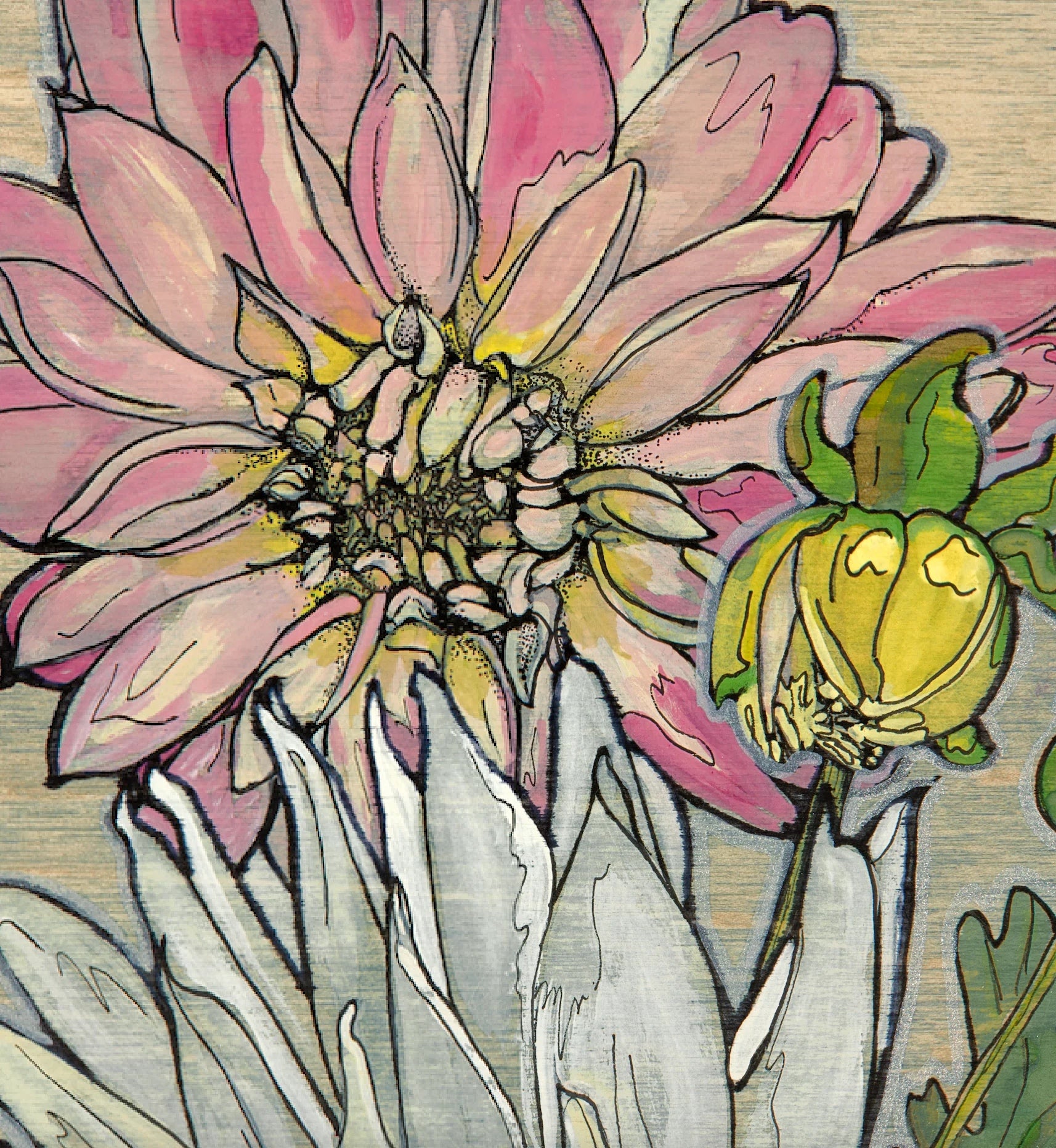 Mary's Dahlias Print by Katie Chance