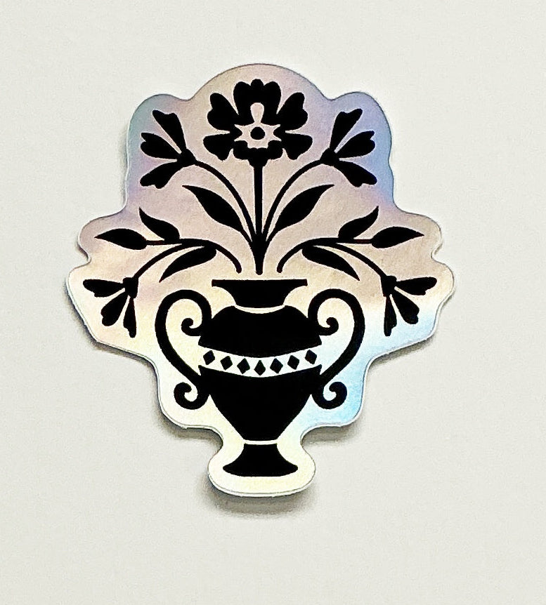 Holographic Floral Amphora Stickers by Katie Cowden