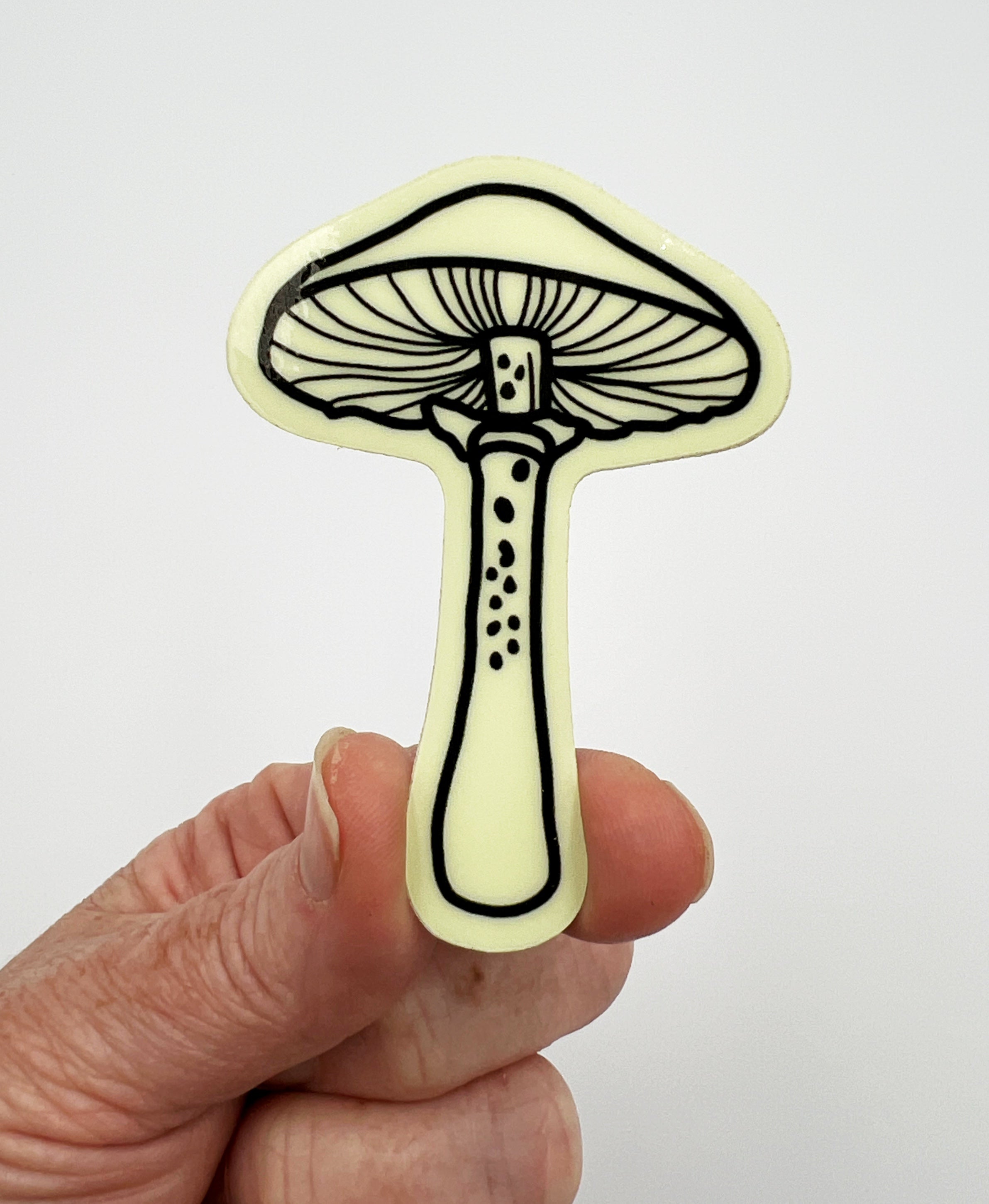 Glow in the Dark Mushroom Sticker by Katie Cowden