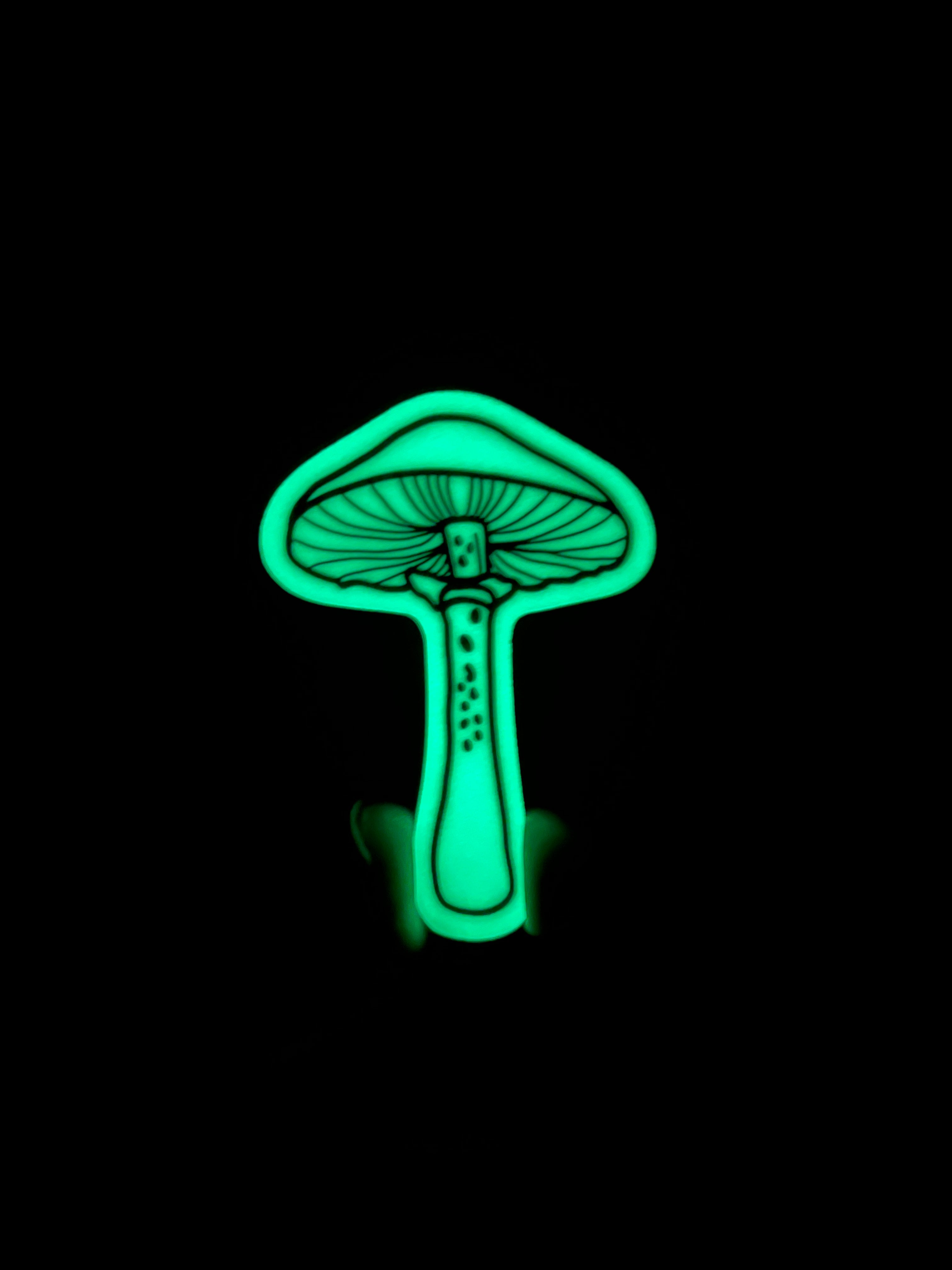 Glow in the Dark Mushroom Sticker by Katie Cowden