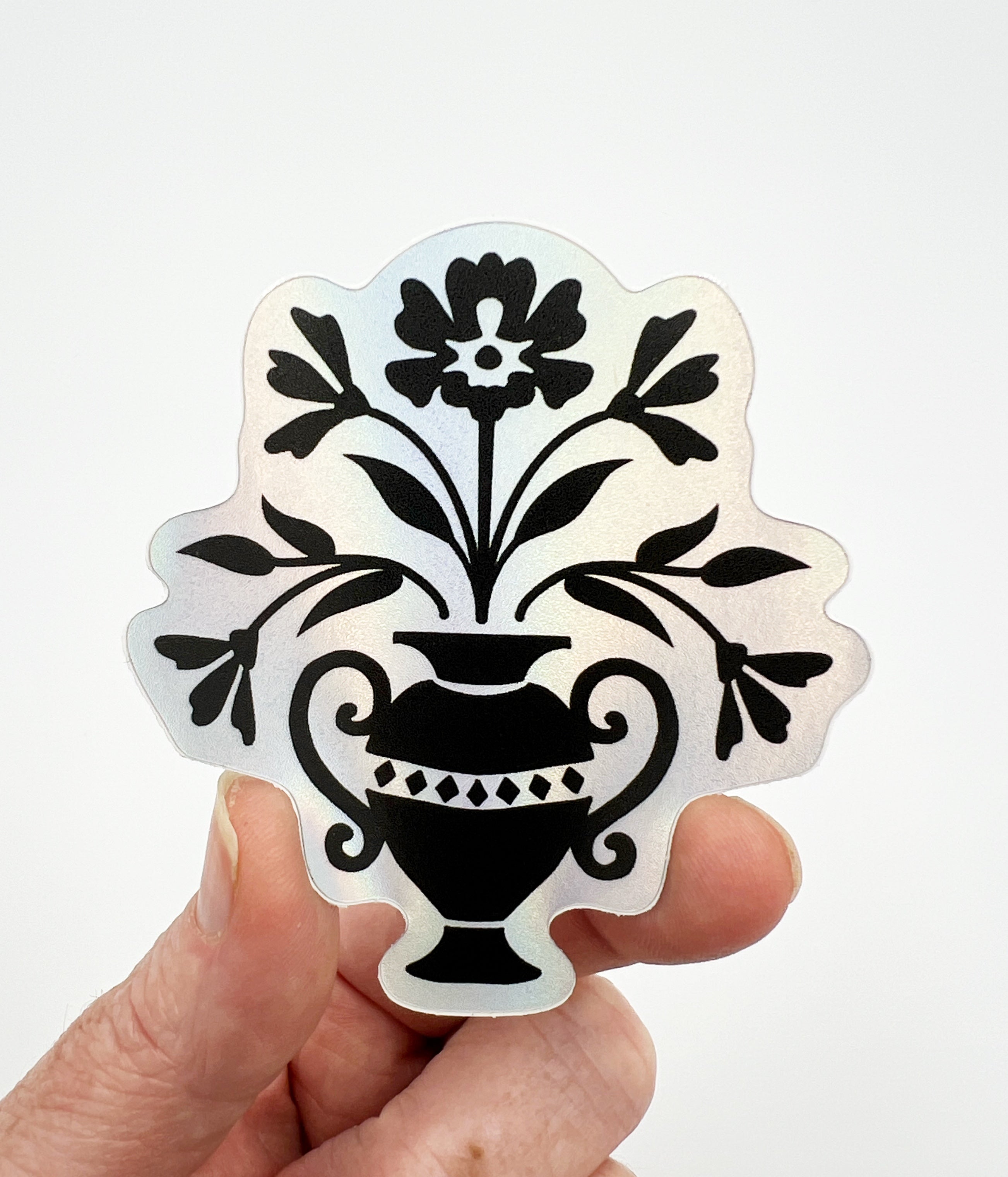 Holographic Floral Amphora Stickers by Katie Cowden