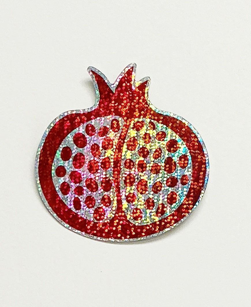 Holographic Glitter Pomegranate Stickers by Katie Cowden