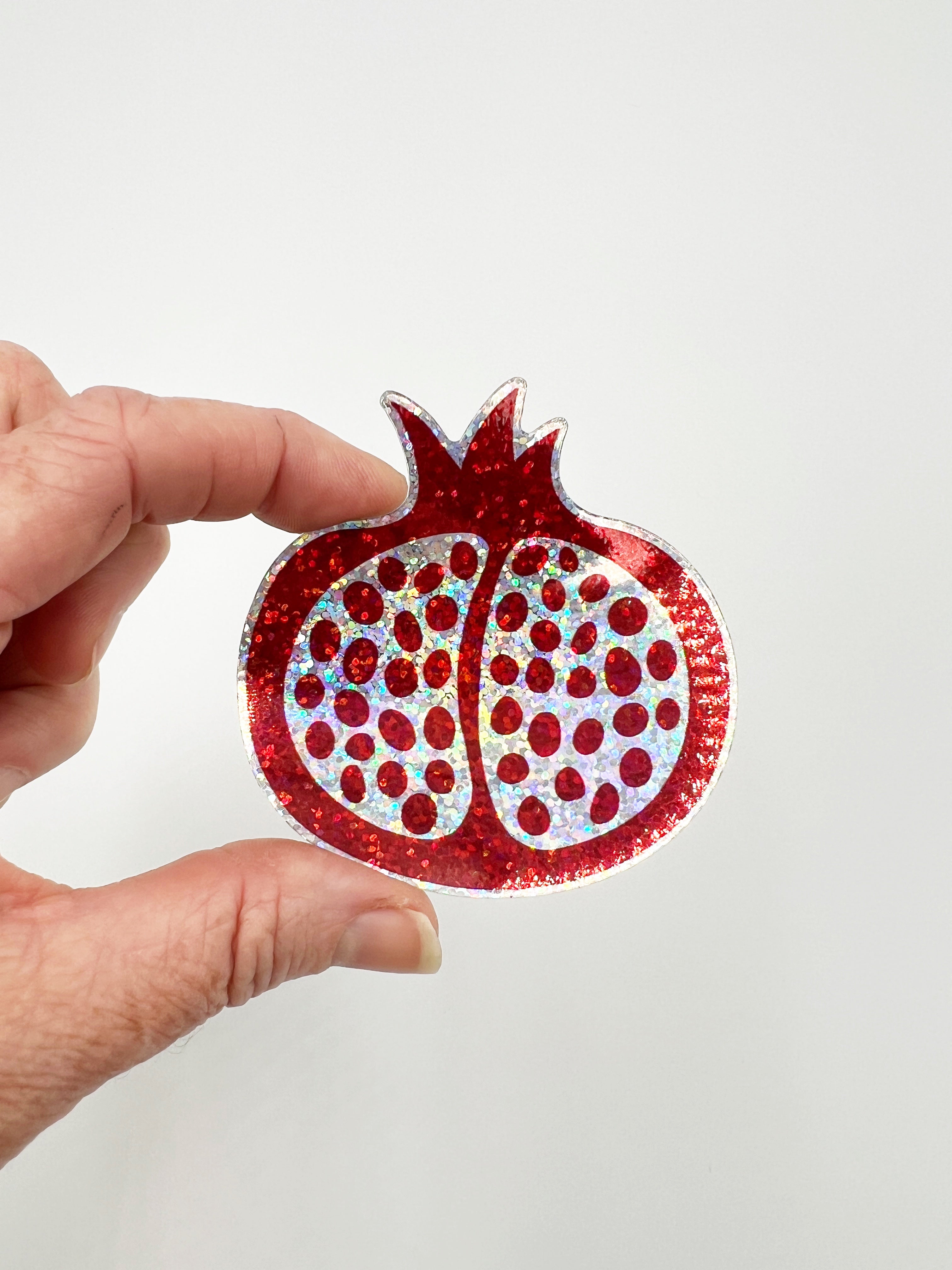 Holographic Glitter Pomegranate Stickers by Katie Cowden
