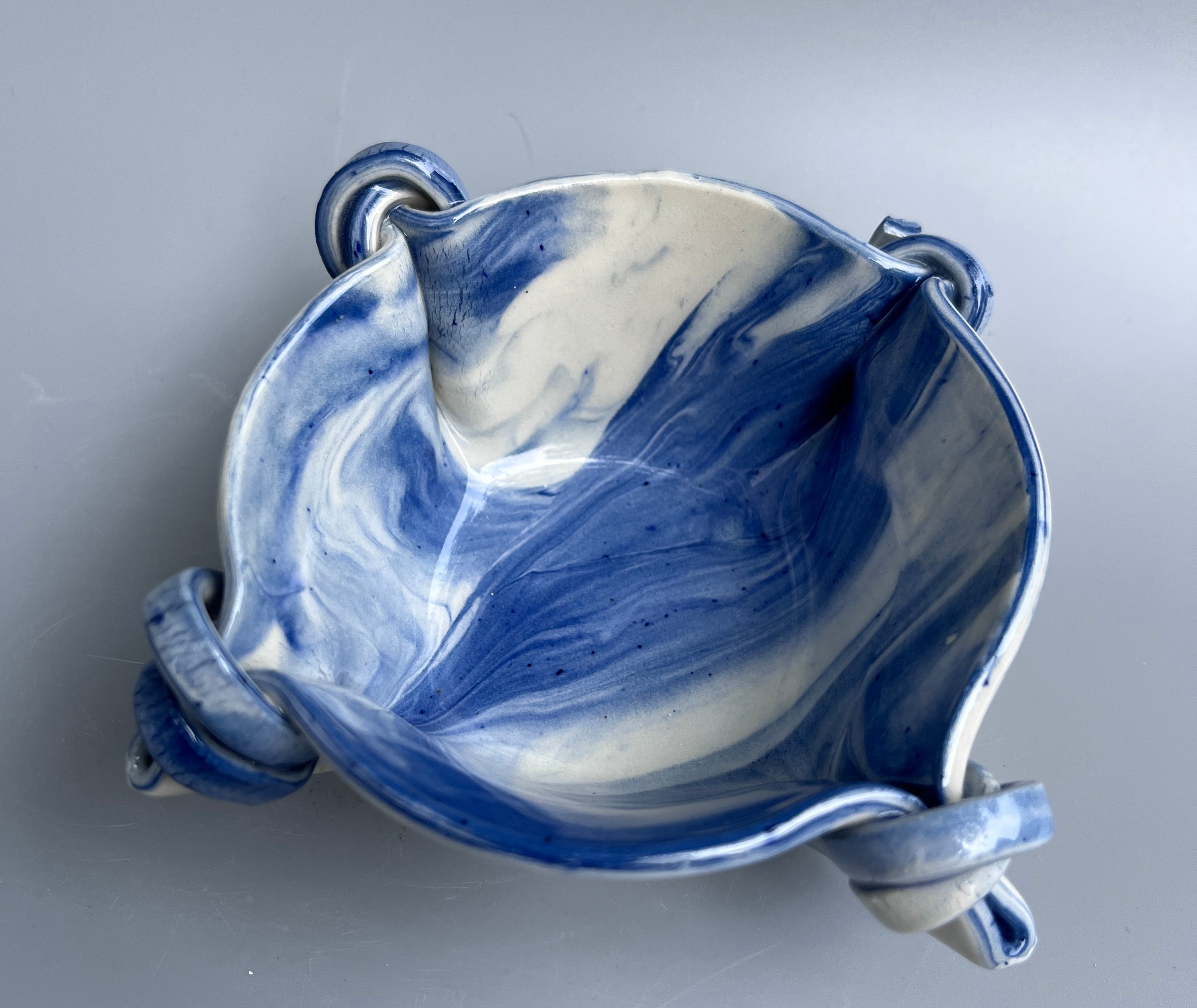 Marbled Blue Knot Dish by Katy Bradshaw David