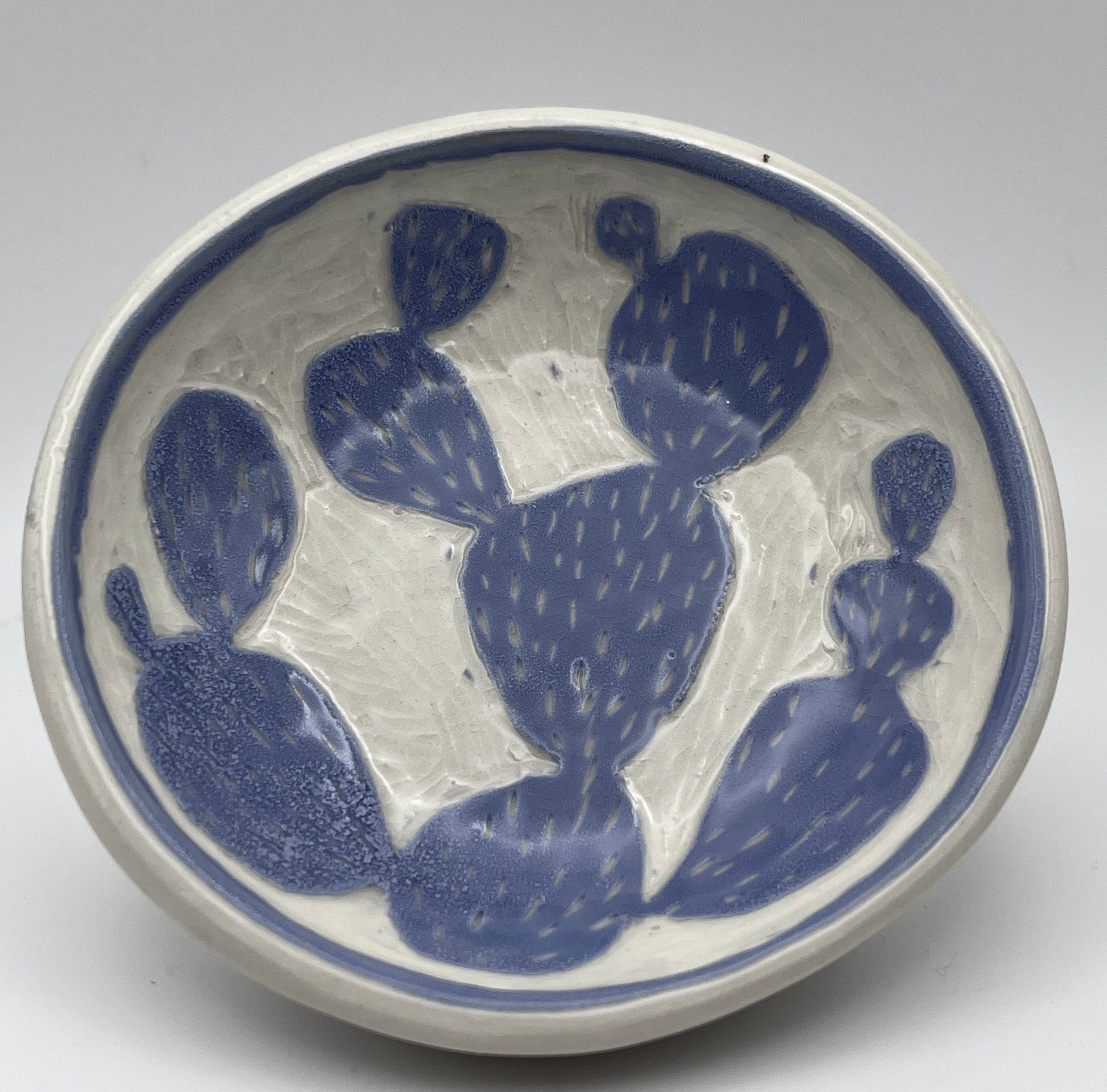Blue Prickly Pear Dish by Katy Bradshaw David