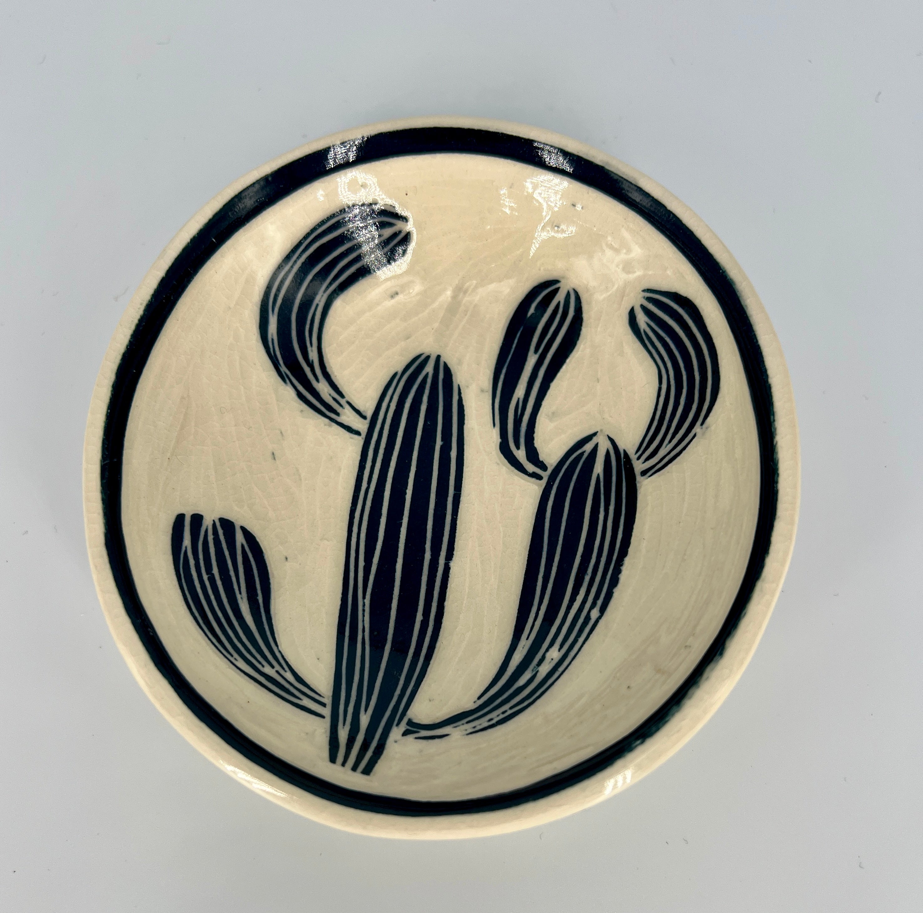 Dark Blue Saguaro Cactus Dish by Katy Bradshaw David