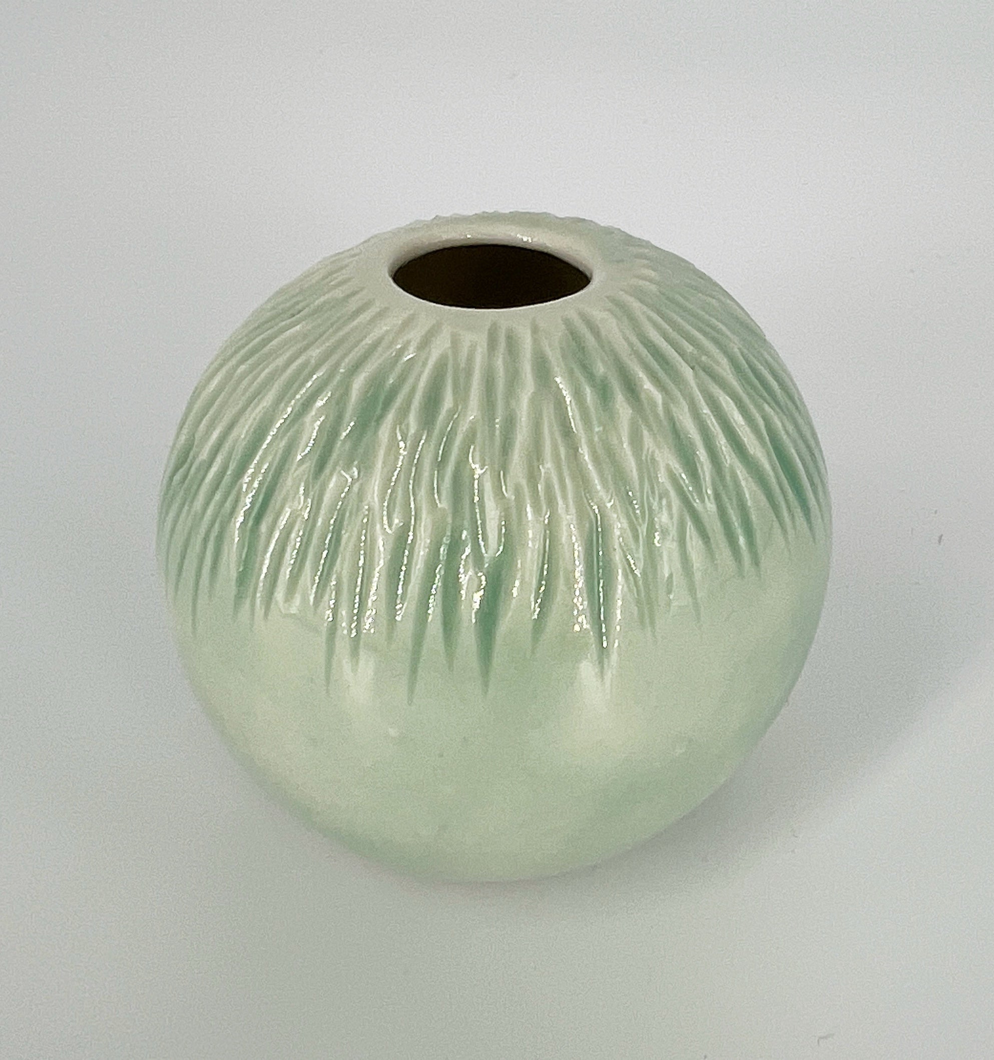 Carved Spherical Bud Vase #2 by Katy Bradshaw David